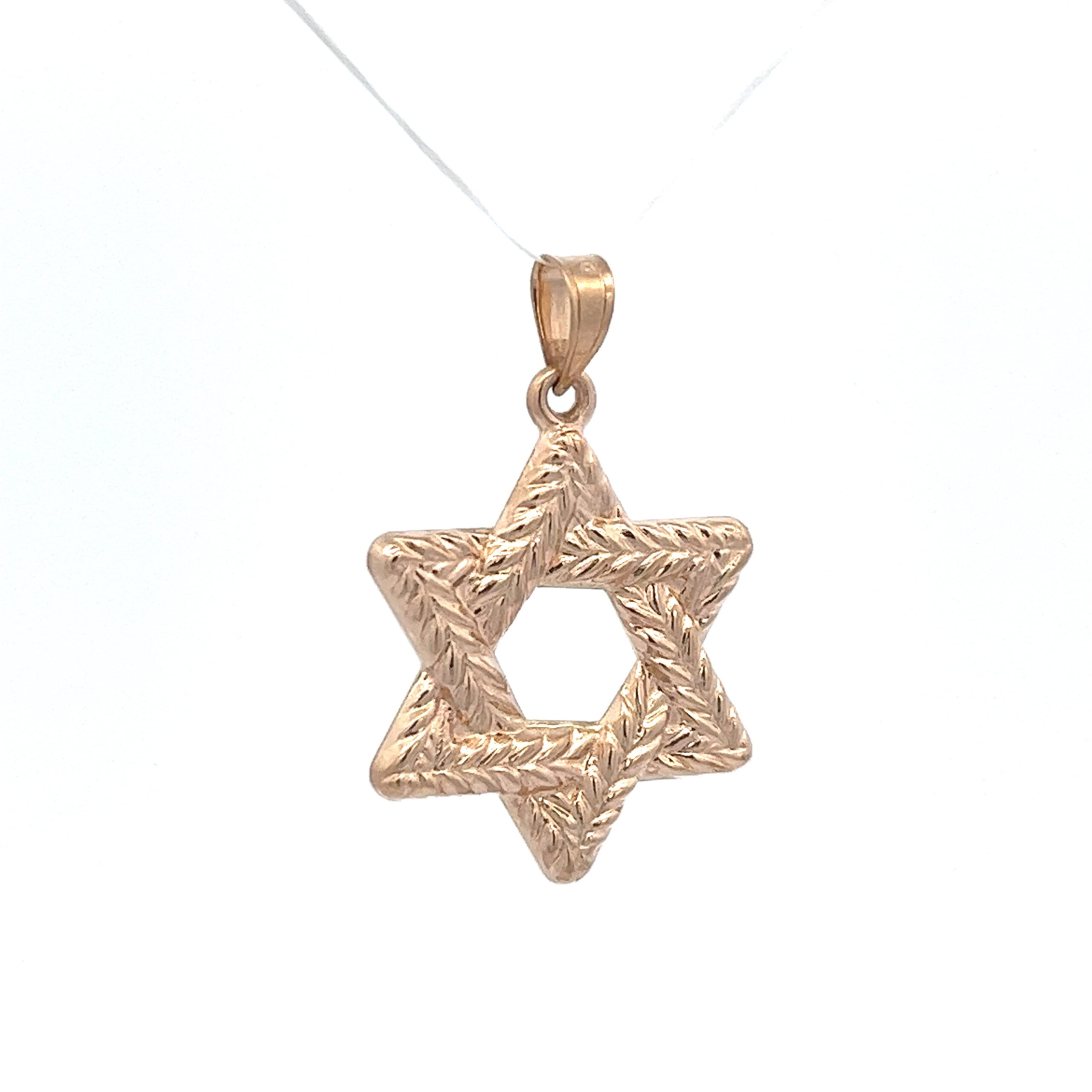 Brilliance Fine Jewelry 14 KT Yellow Gold Braided Jewish Star Of David Pendant - Image 2