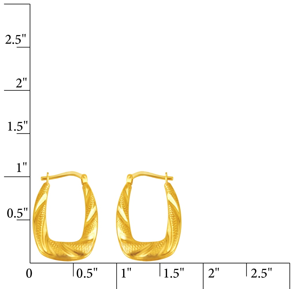 Brilliance Fine Jewelry 14K Gold Plated Sterling Silver Textured and Swirl Hoops Adults Earrings Set - Image 2