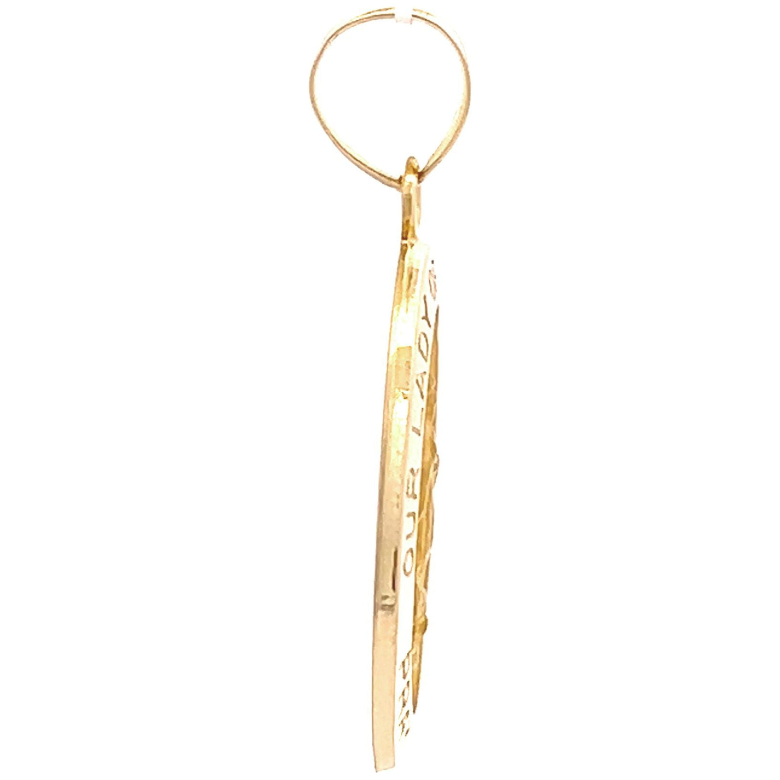 Brilliance Fine Jewelry 14k KT Yellow Gold Oval Our Lady Of Guadalupe Religious Medal Pendant - Image 4