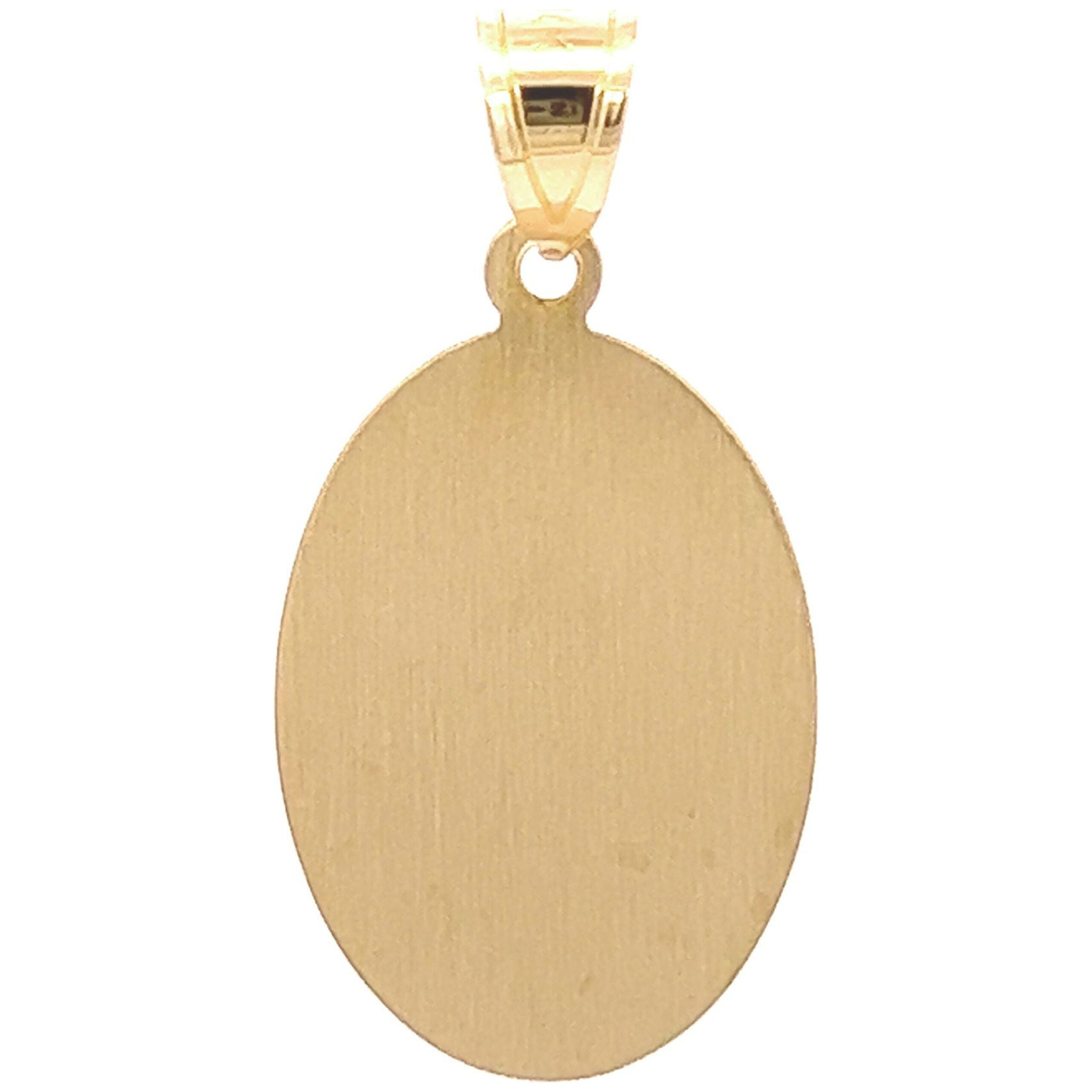 Brilliance Fine Jewelry 14k KT Yellow Gold Oval Our Lady Of Guadalupe Religious Medal Pendant - Image 3