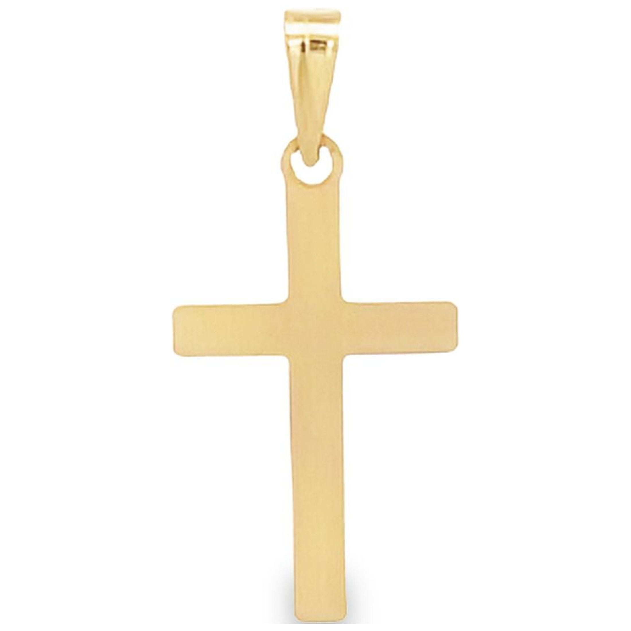 Brilliance Fine Jewelry 14K Yellow Gold Tube Cross Pendant, Unisex, Includes Gift Box - Image 3