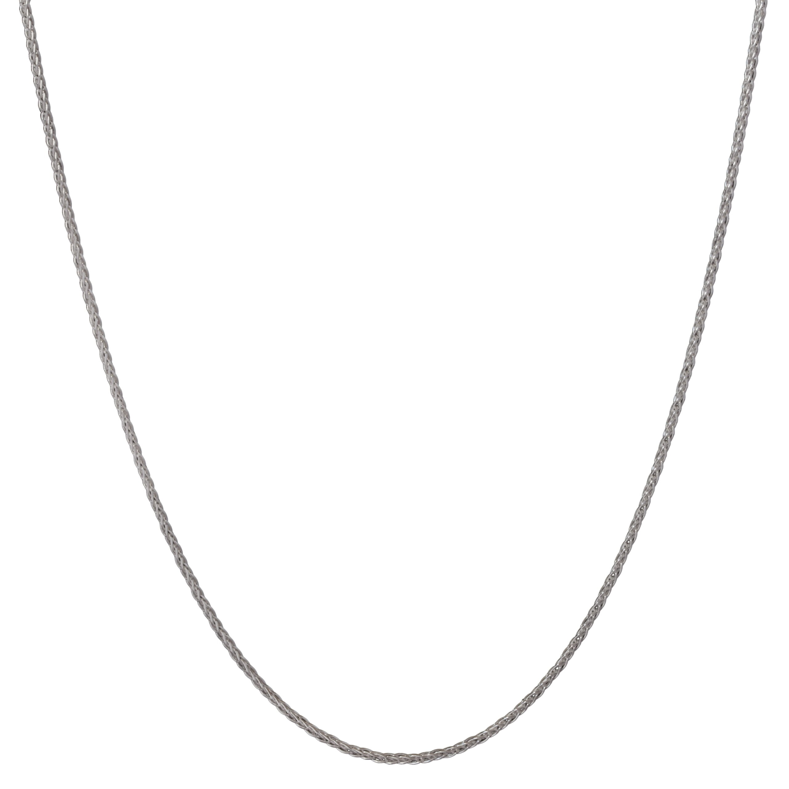 Brilliance Fine Jewelry 18-Inch Square Wheat Chain Sterling Silver Necklace