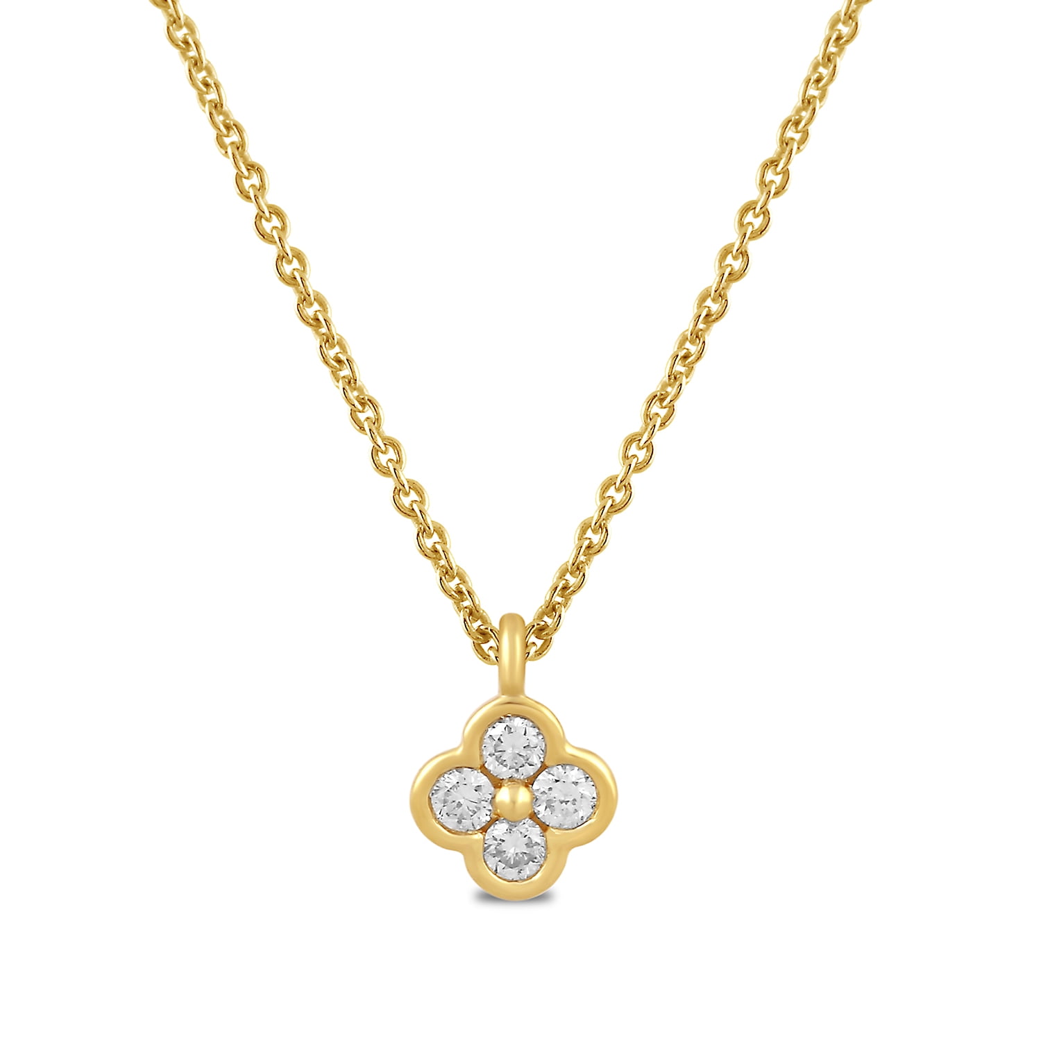 Brilliance Fine Jewelry 2-in-1 Layered Cross & Solitaire Necklace, Lab-Grown Diamonds, Yellow Gold-Plated Silver - Image 3