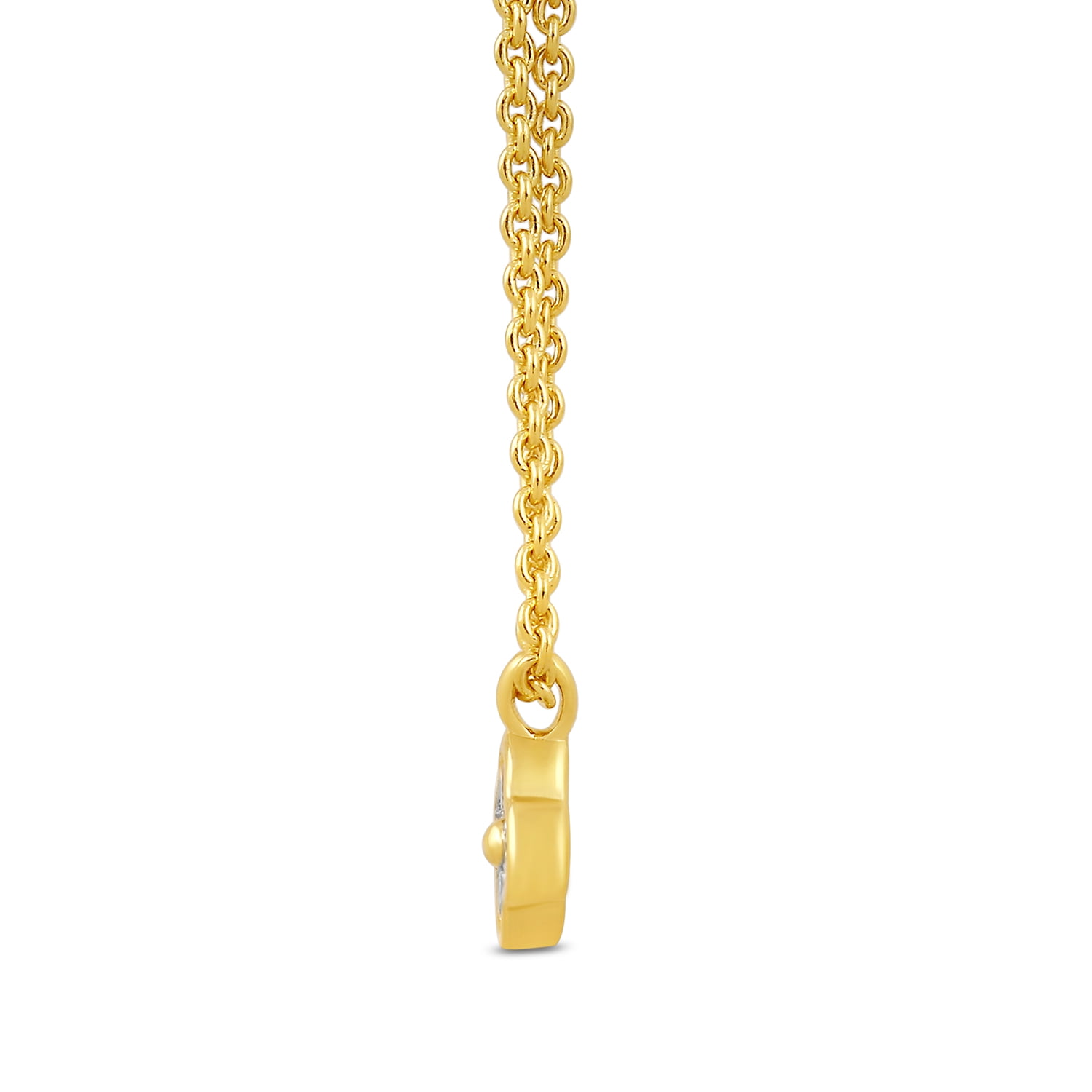 Brilliance Fine Jewelry 2-in-1 Layered Cross & Solitaire Necklace, Lab-Grown Diamonds, Yellow Gold-Plated Silver - Image 2