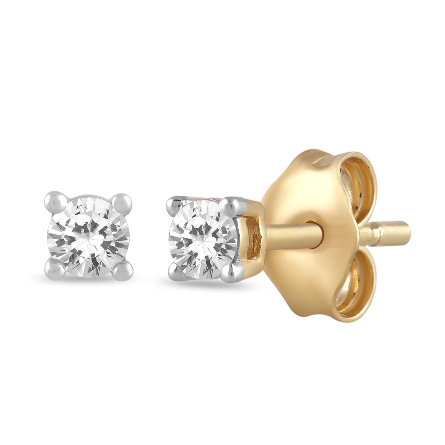 Brilliance Fine Jewelry 3-Pair Stud Earring Set, Lab-Grown Diamonds, Yellow Gold-Plated Silver - Image 2