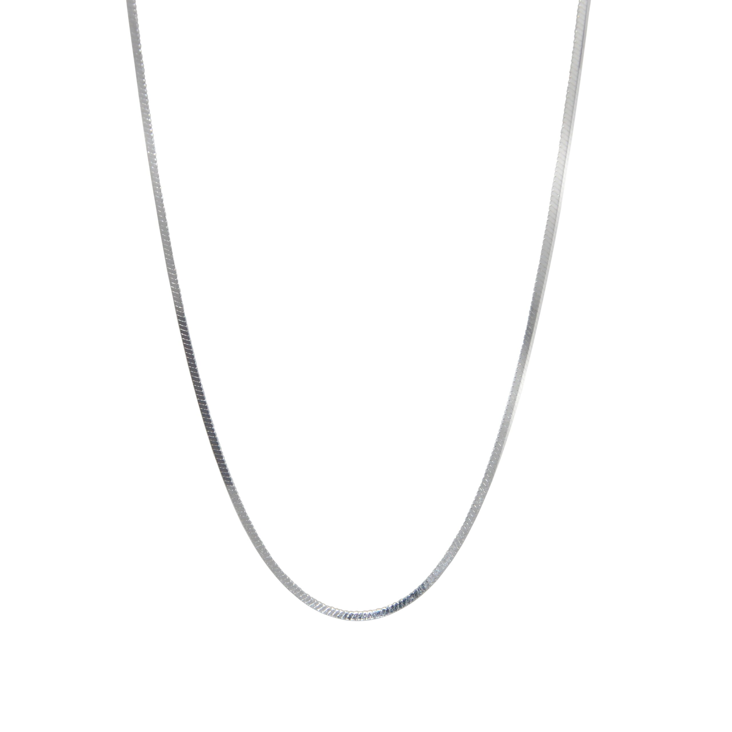 Brilliance Fine Jewelry 925 Sterling Silver Herringbone Square Chain Necklace, 18"