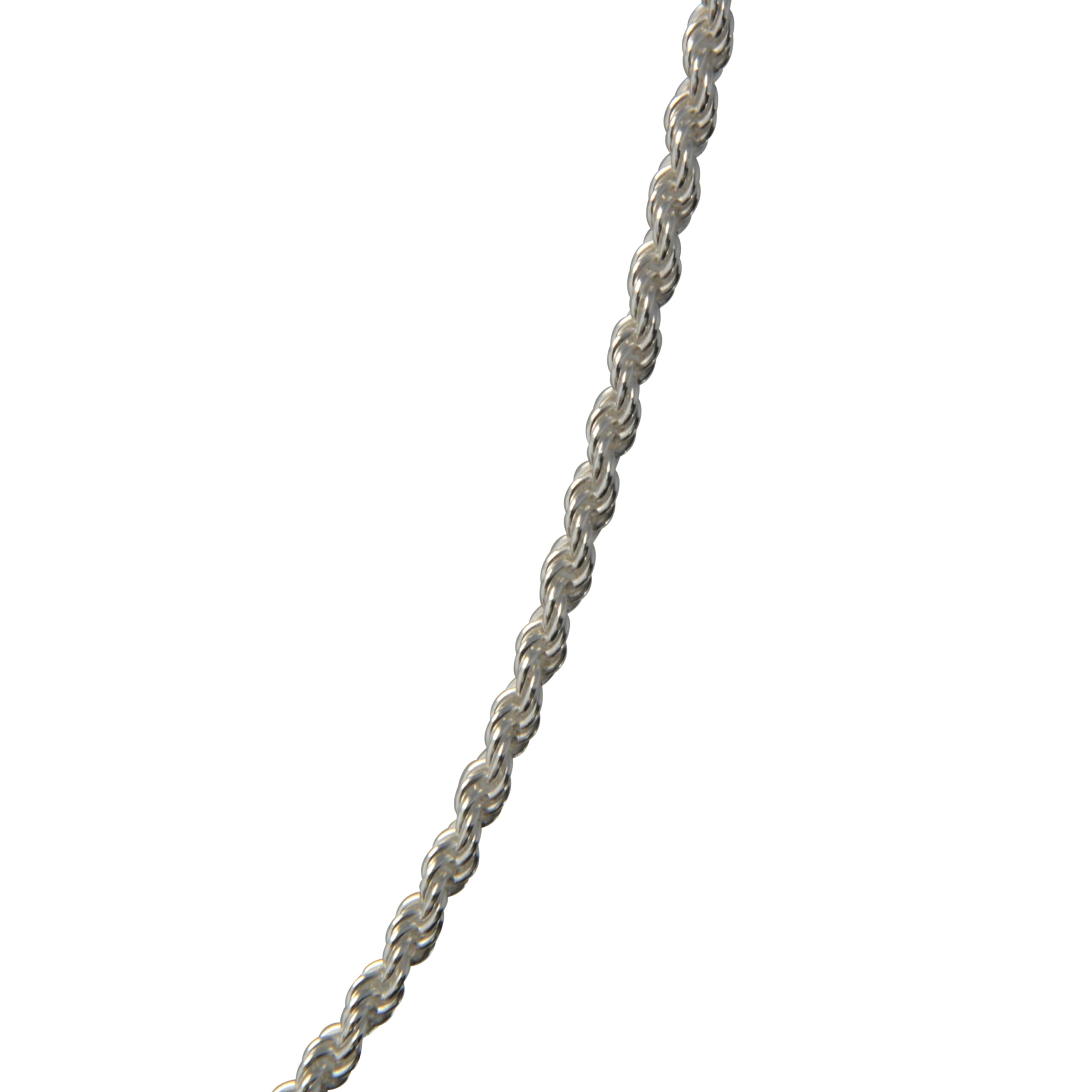 Brilliance Fine Jewelry 925 Sterling Silver Rope Chain Necklace, 20"