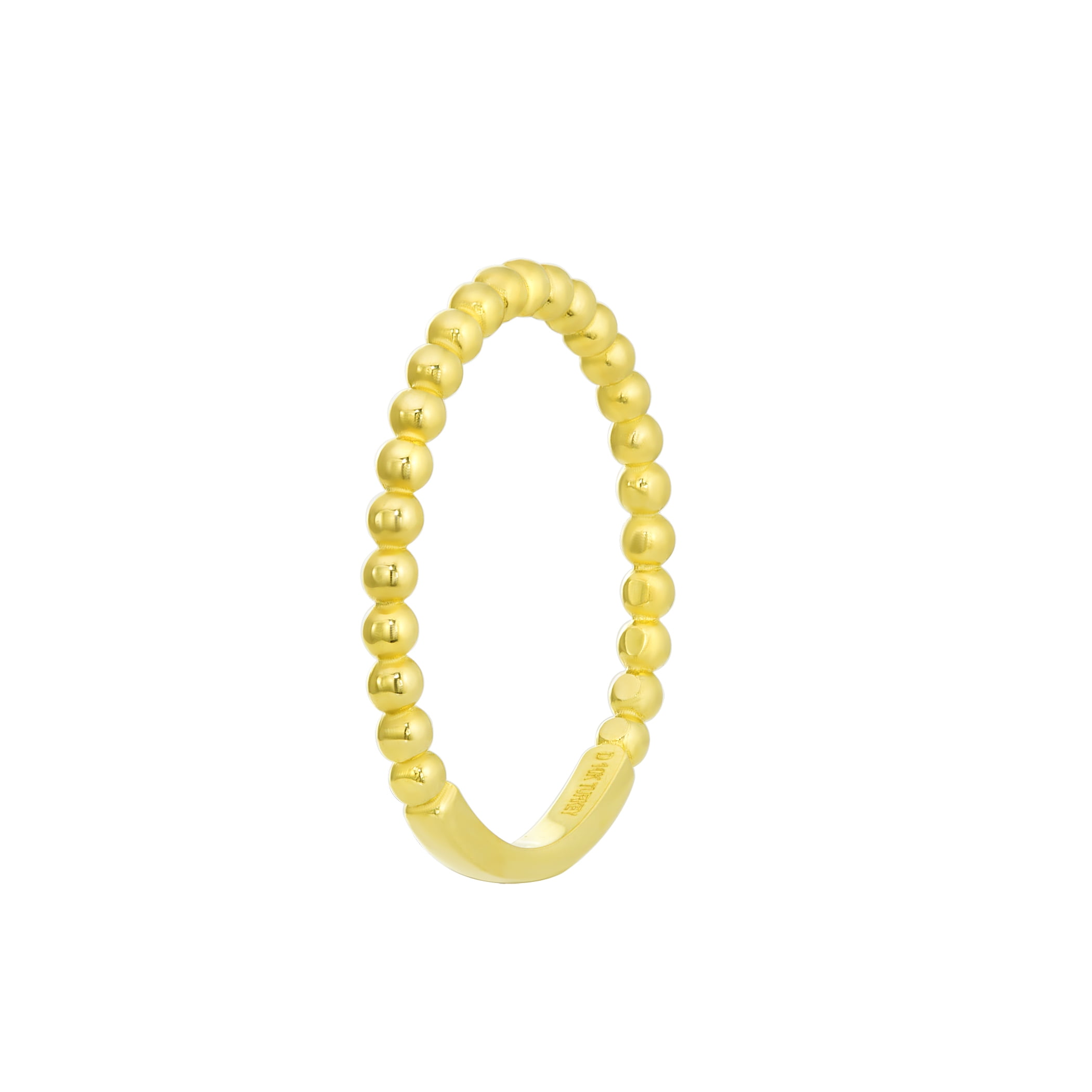 Brilliance Fine Jewelry Adult Ladies Stackable 10KT Yellow Gold Beaded Band Ring - Image 2