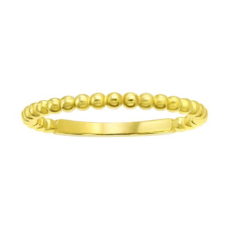 Brilliance Fine Jewelry Adult Ladies Stackable 10KT Yellow Gold Beaded Band Ring