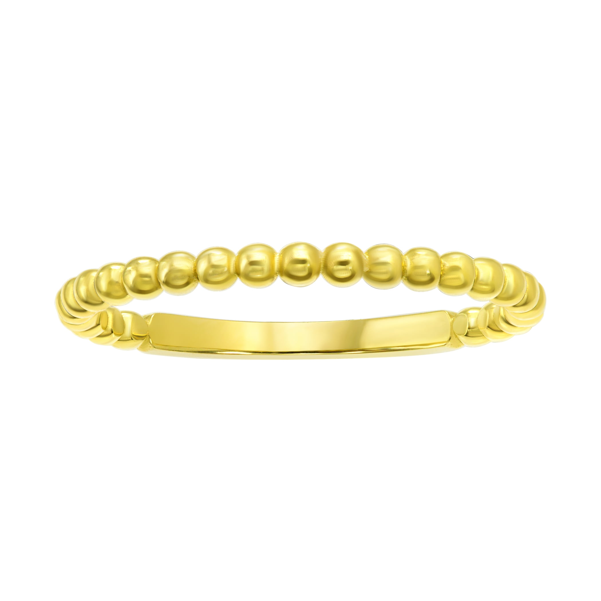 Brilliance Fine Jewelry Adult Ladies Stackable 10KT Yellow Gold Beaded Band Ring