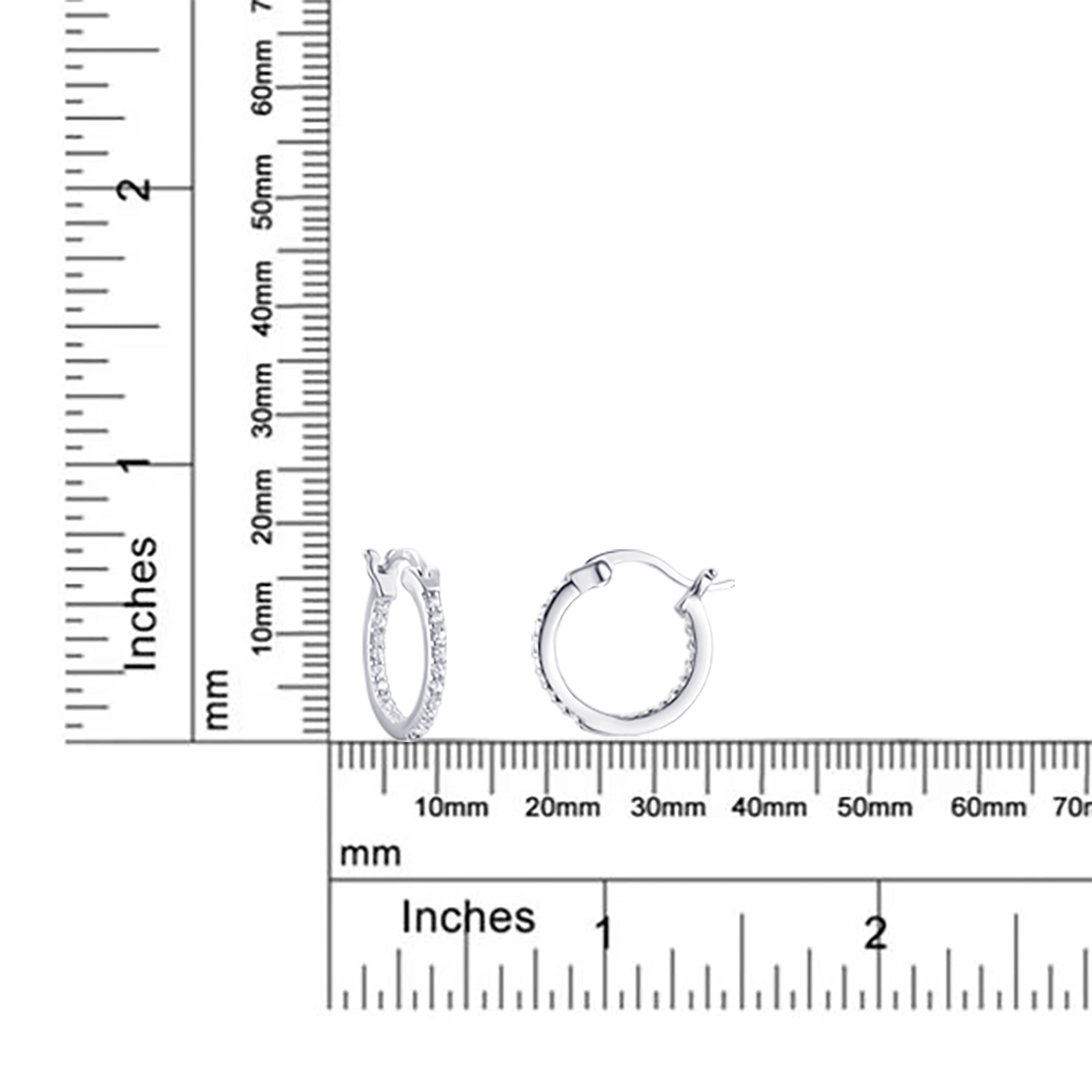 Brilliance Fine Jewelry Adult Simulated Diamond Duo Hoop Earring Set in Sterling Silver and 14KT Gold Plated - Image 5