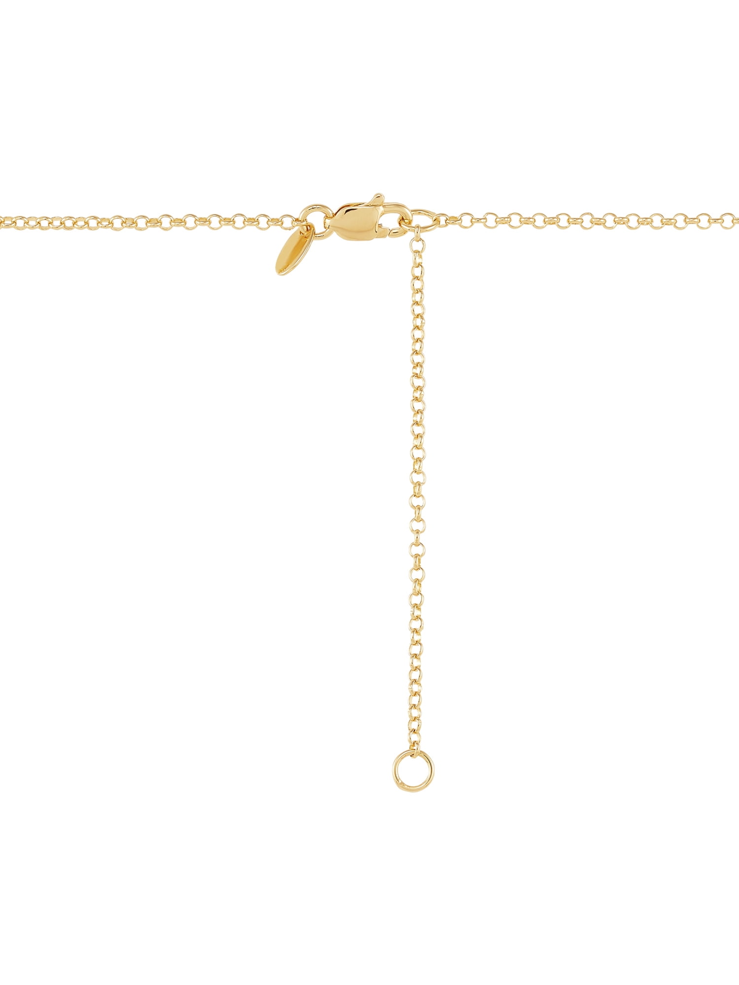 Brilliance Fine Jewelry Cubic Zirconia Adjustable Necklace in Sterling Silver 14KT Gold Plate - Image 4