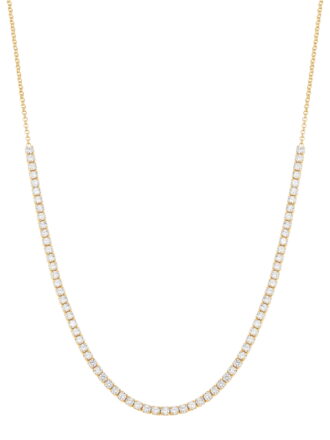 Brilliance Fine Jewelry Cubic Zirconia Adjustable Necklace in Sterling Silver 14KT Gold Plate