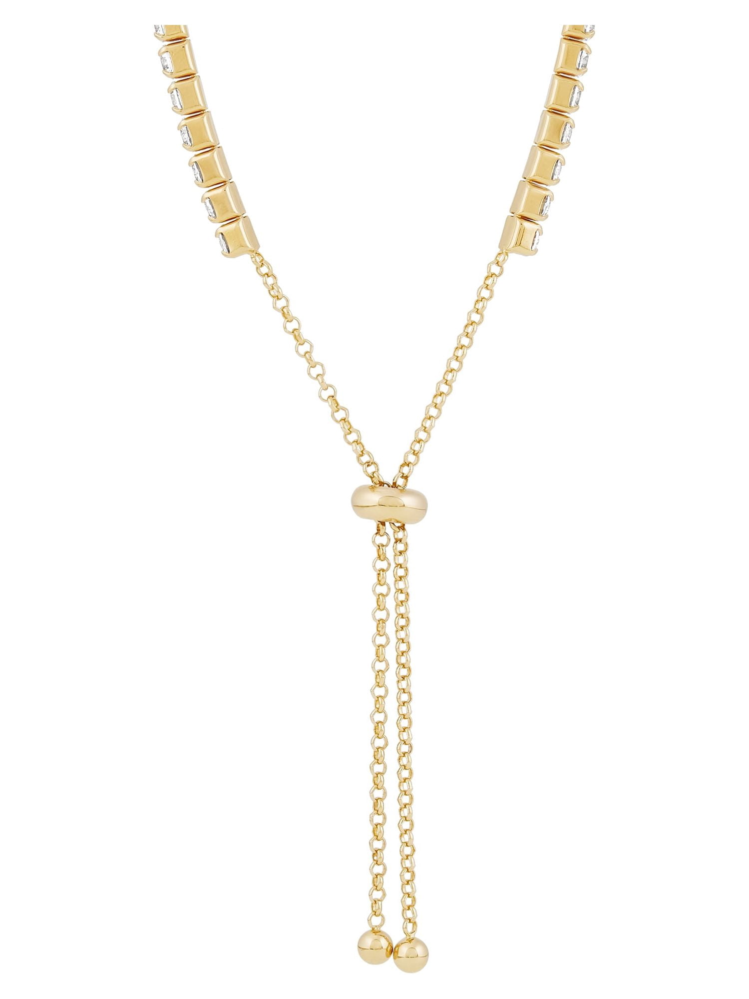 Brilliance Fine Jewelry Cubic Zirconia Bracelet Sterling Silver 14K Yellow Gold-plated,10" - Image 5