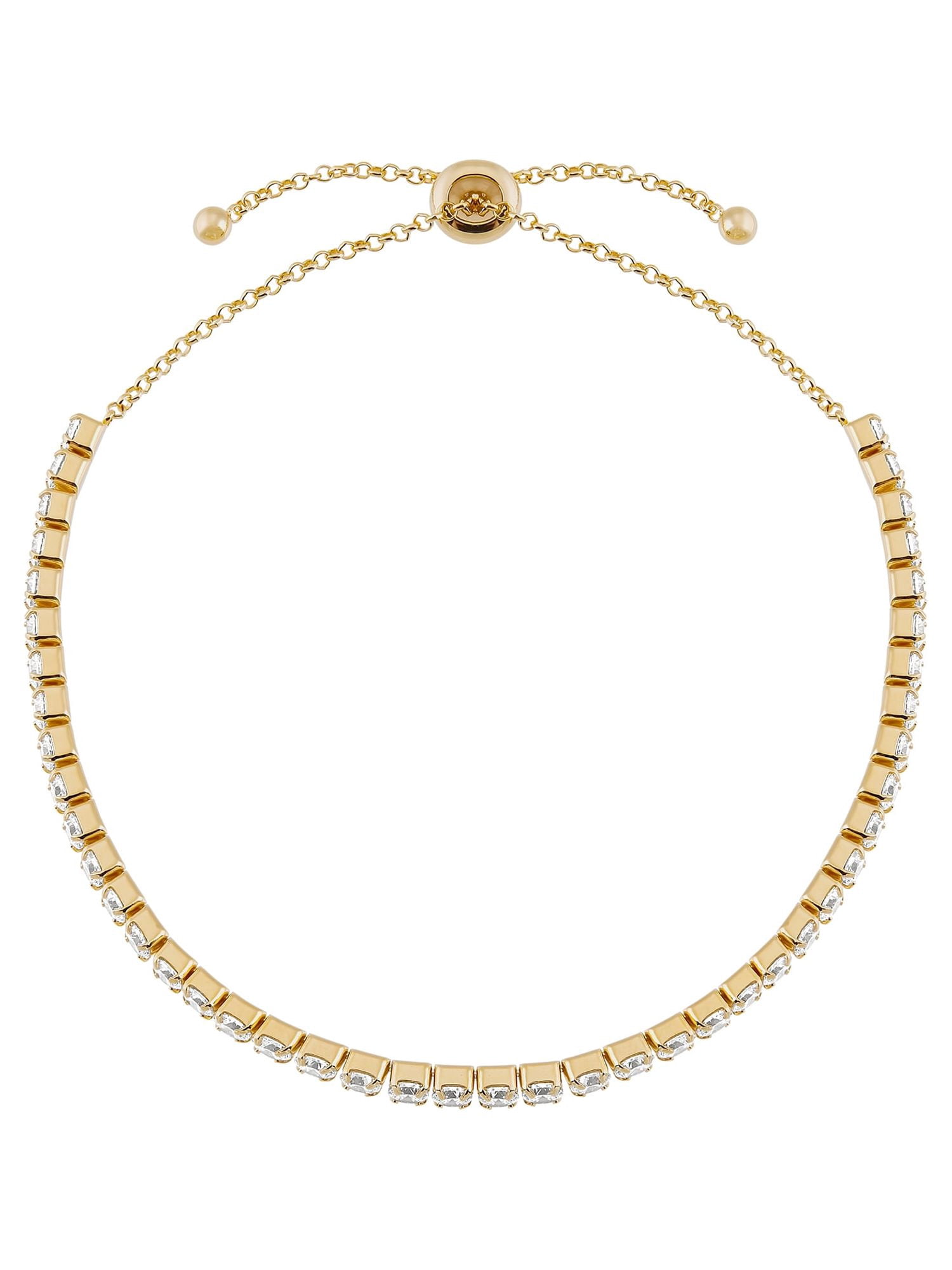 Brilliance Fine Jewelry Cubic Zirconia Bracelet Sterling Silver 14K Yellow Gold-plated,10" - Image 3