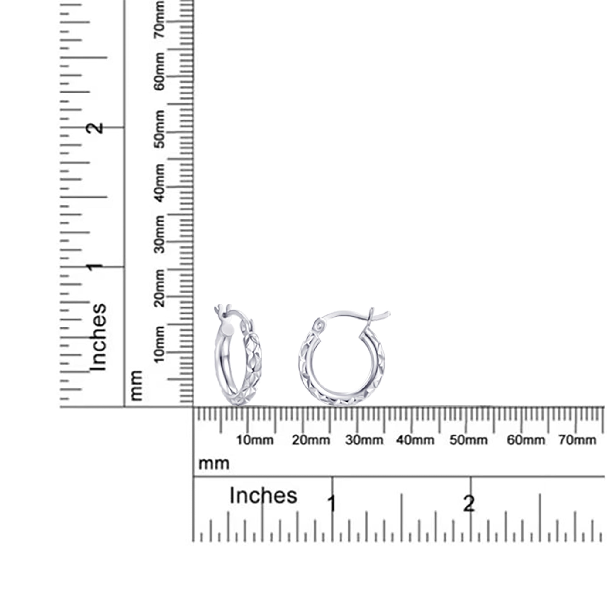 Brilliance Fine Jewelry Diamond Cut Hoop Earrings in Sterling Silver 14.5MM - Image 2