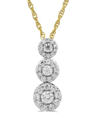 Brilliance Fine Jewelry Diamond Snowman Necklace 1/2ct in 10K Yellow Gold
