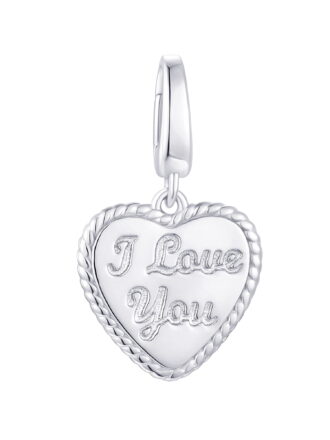 Brilliance Fine Jewelry I Love You Charm Heart in Sterling Silver