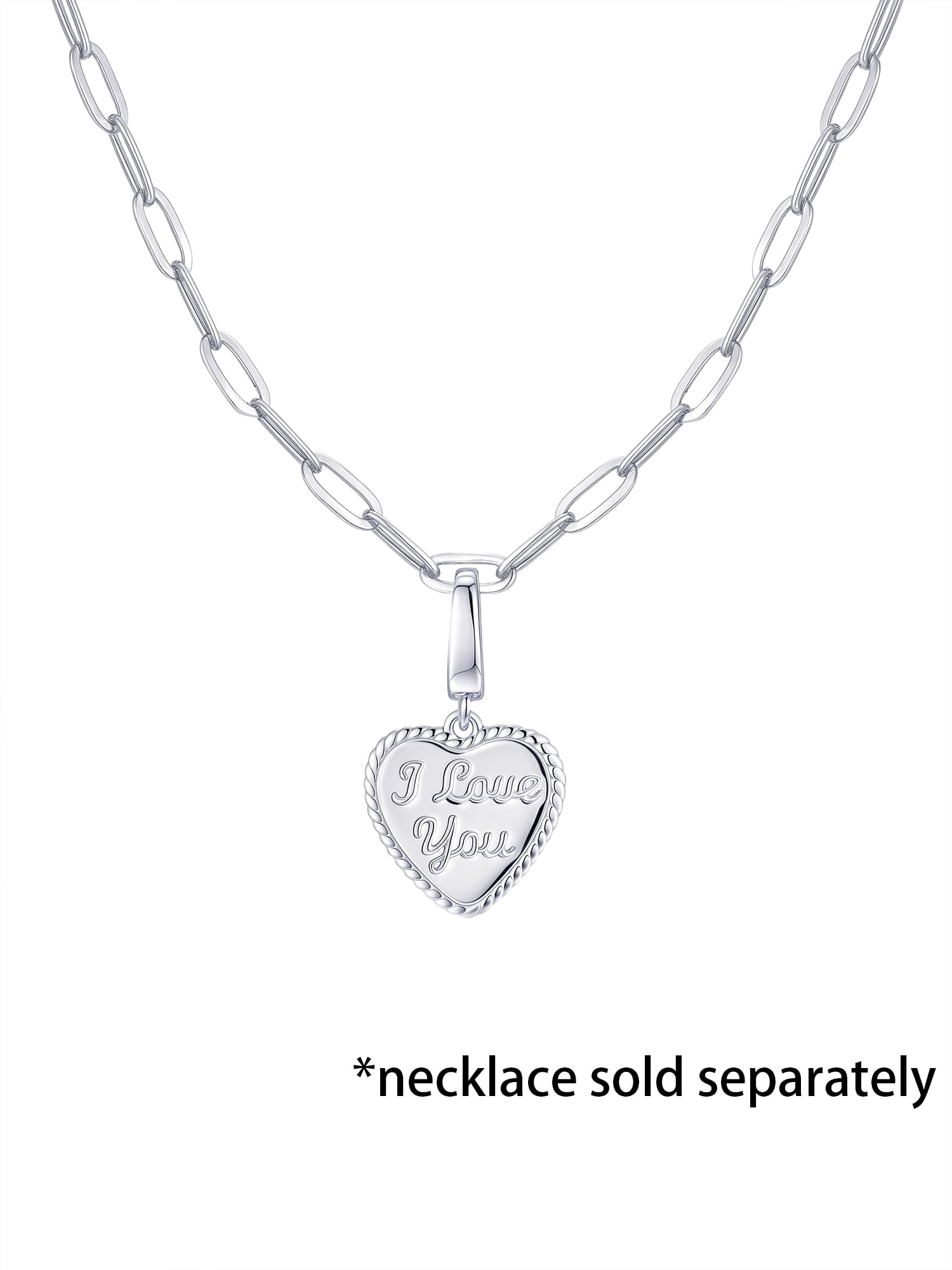 Brilliance Fine Jewelry I Love You Charm Heart in Sterling Silver - Image 5