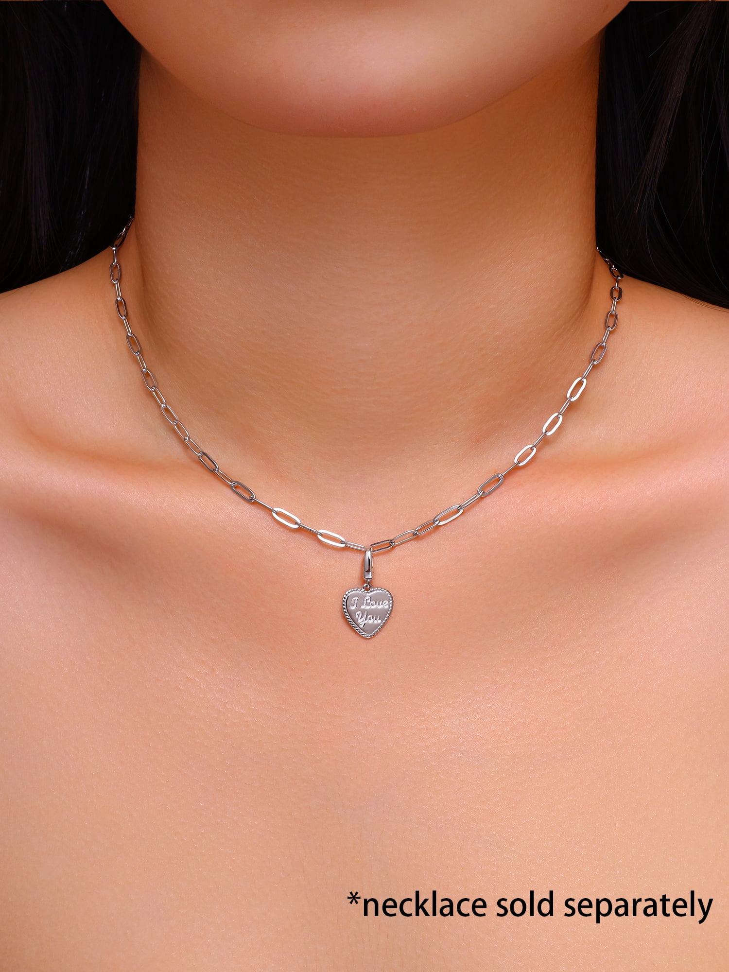 Brilliance Fine Jewelry I Love You Charm Heart in Sterling Silver - Image 2