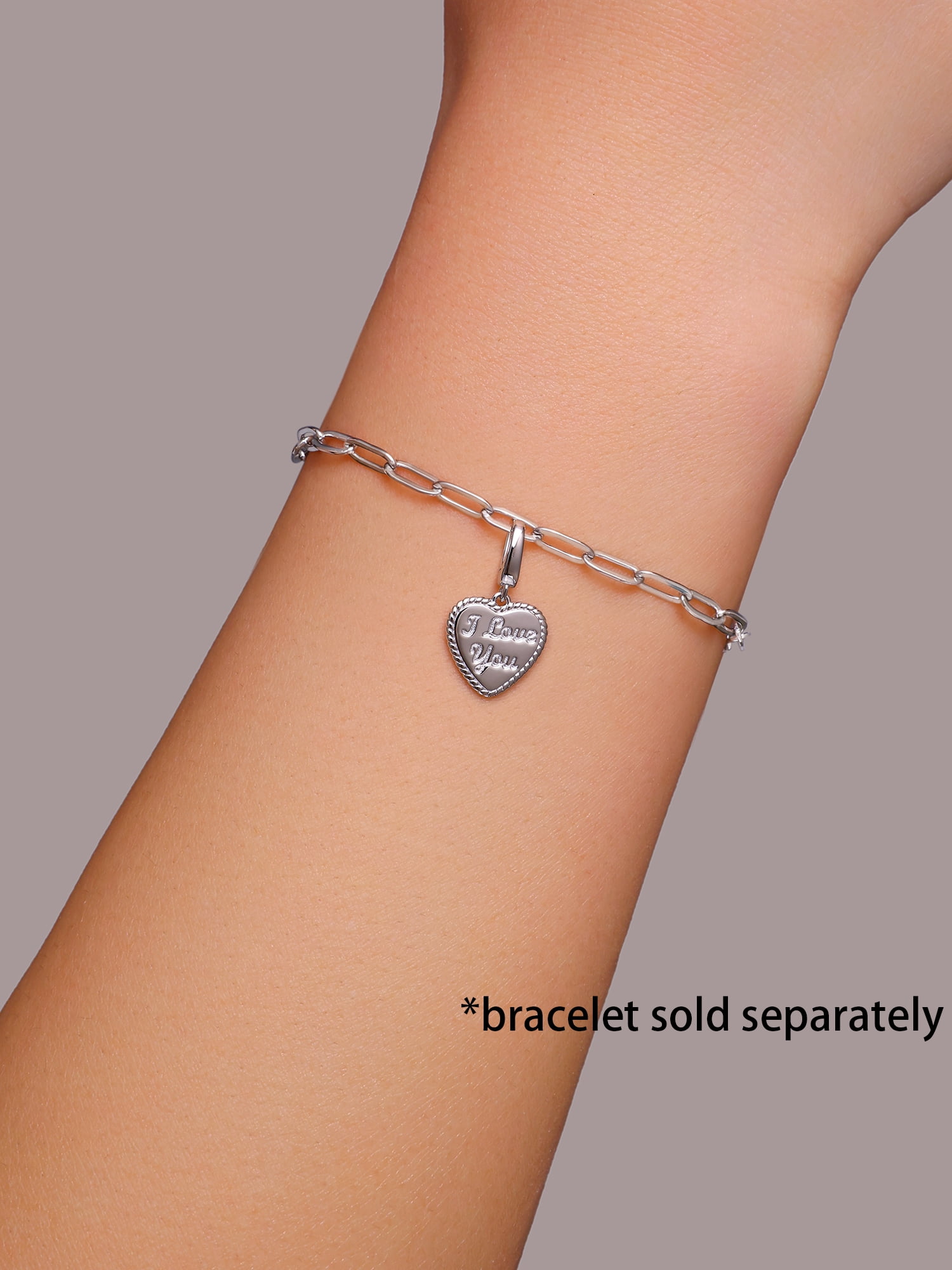 Brilliance Fine Jewelry I Love You Charm Heart in Sterling Silver - Image 4