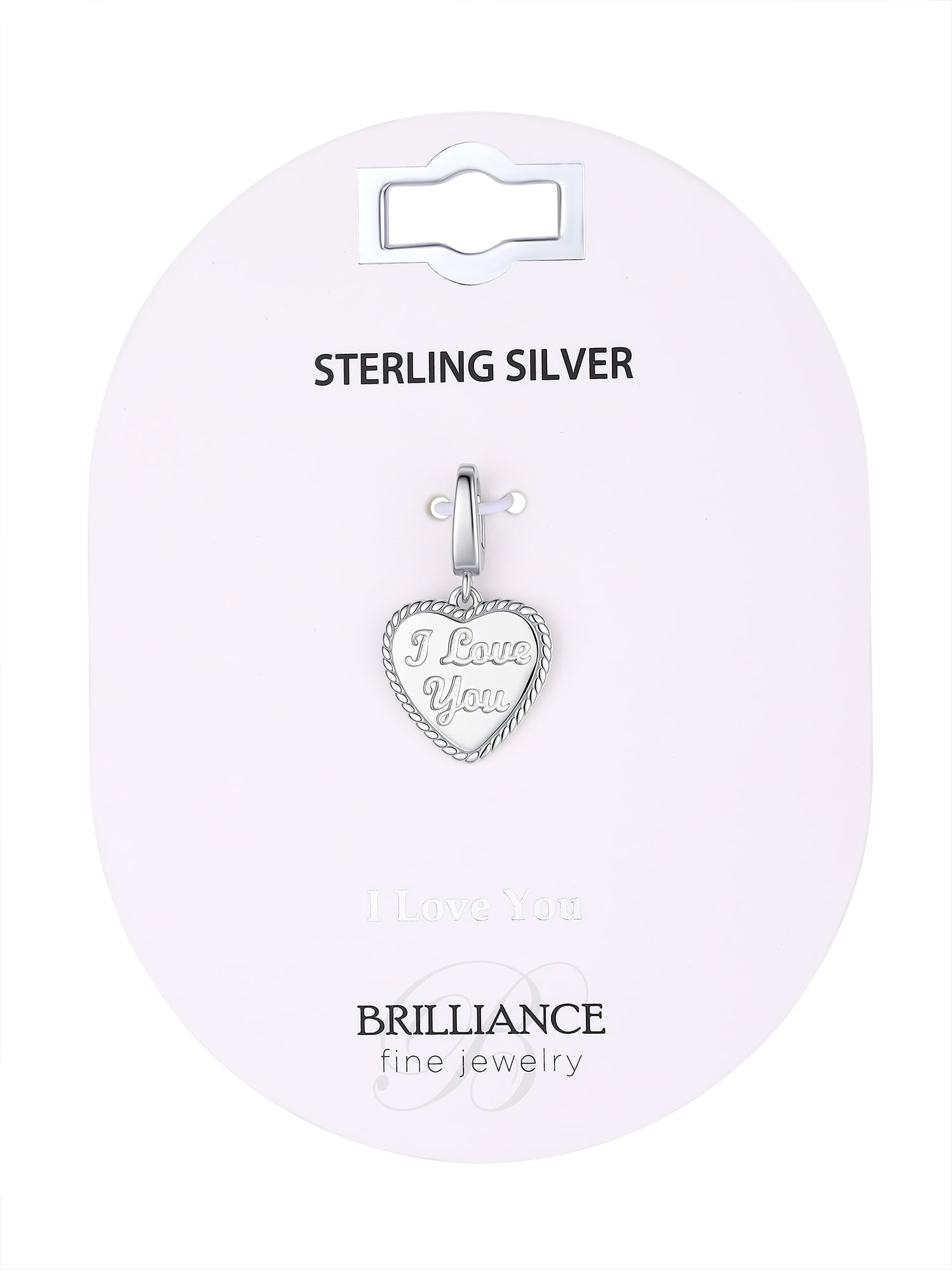 Brilliance Fine Jewelry I Love You Charm Heart in Sterling Silver - Image 3