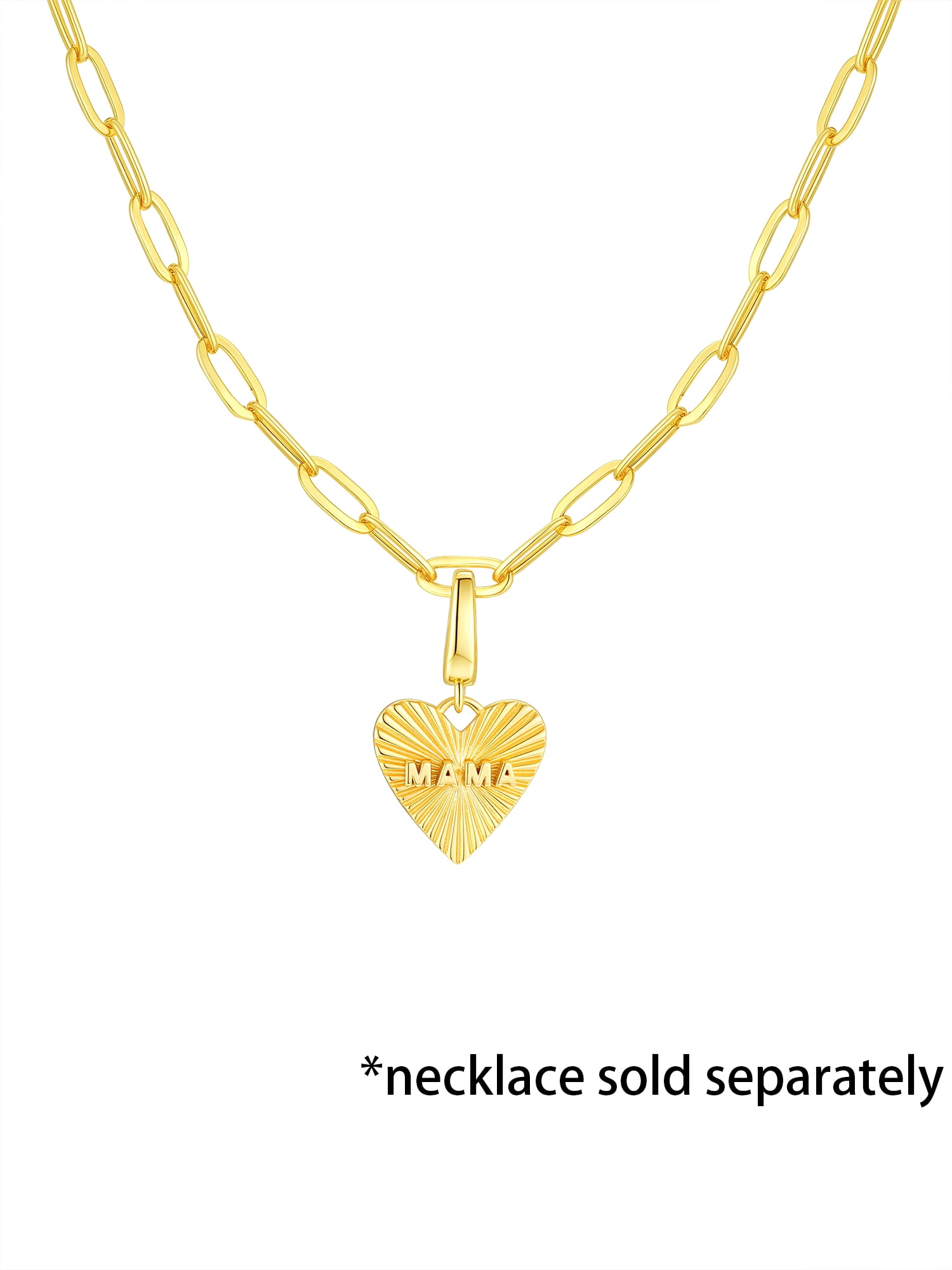 Brilliance Fine Jewelry Mama Heart Charm in 14KT Gold Plated Sterling Silver - Image 2