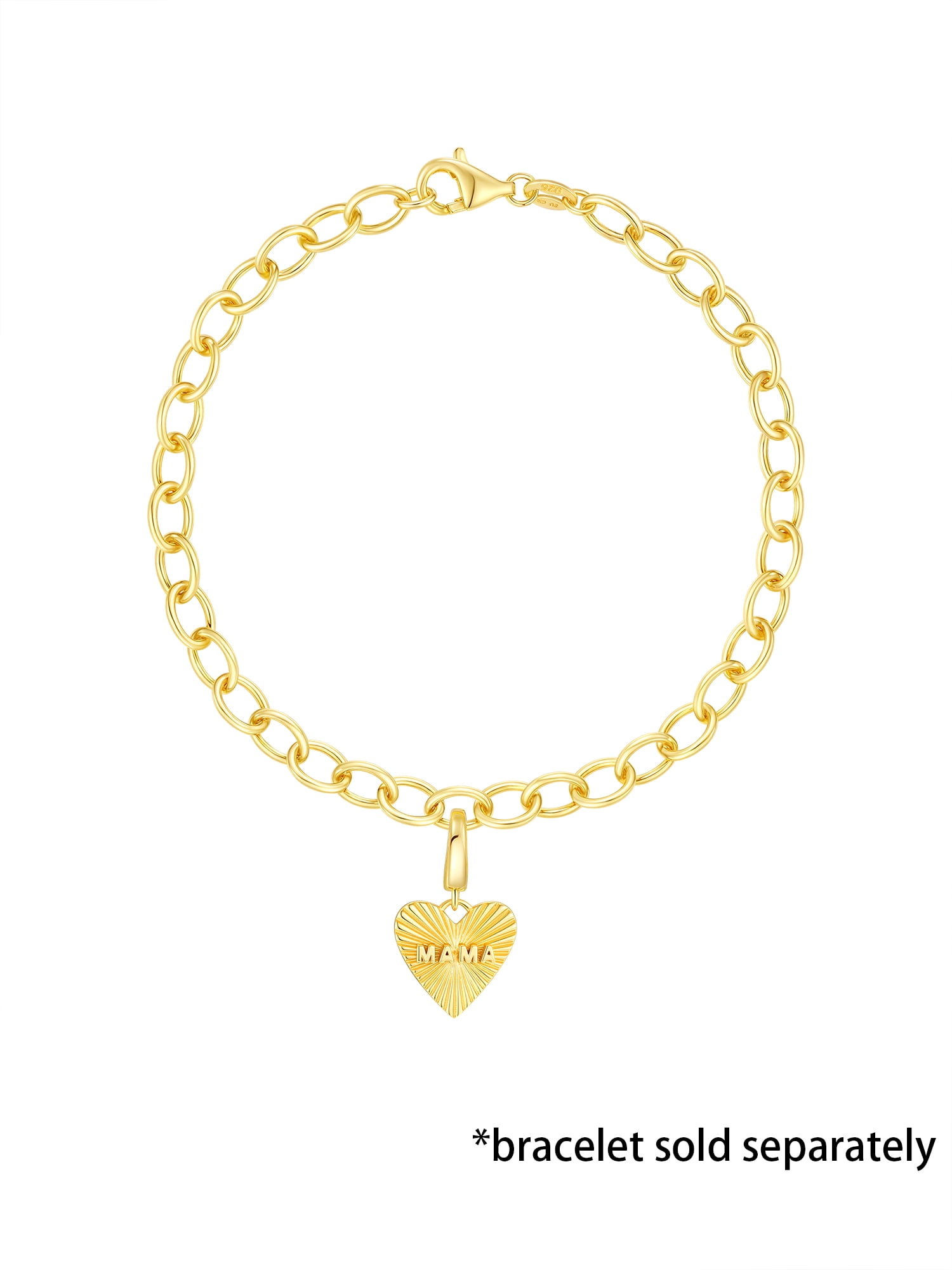 Brilliance Fine Jewelry Mama Heart Charm in 14KT Gold Plated Sterling Silver - Image 5