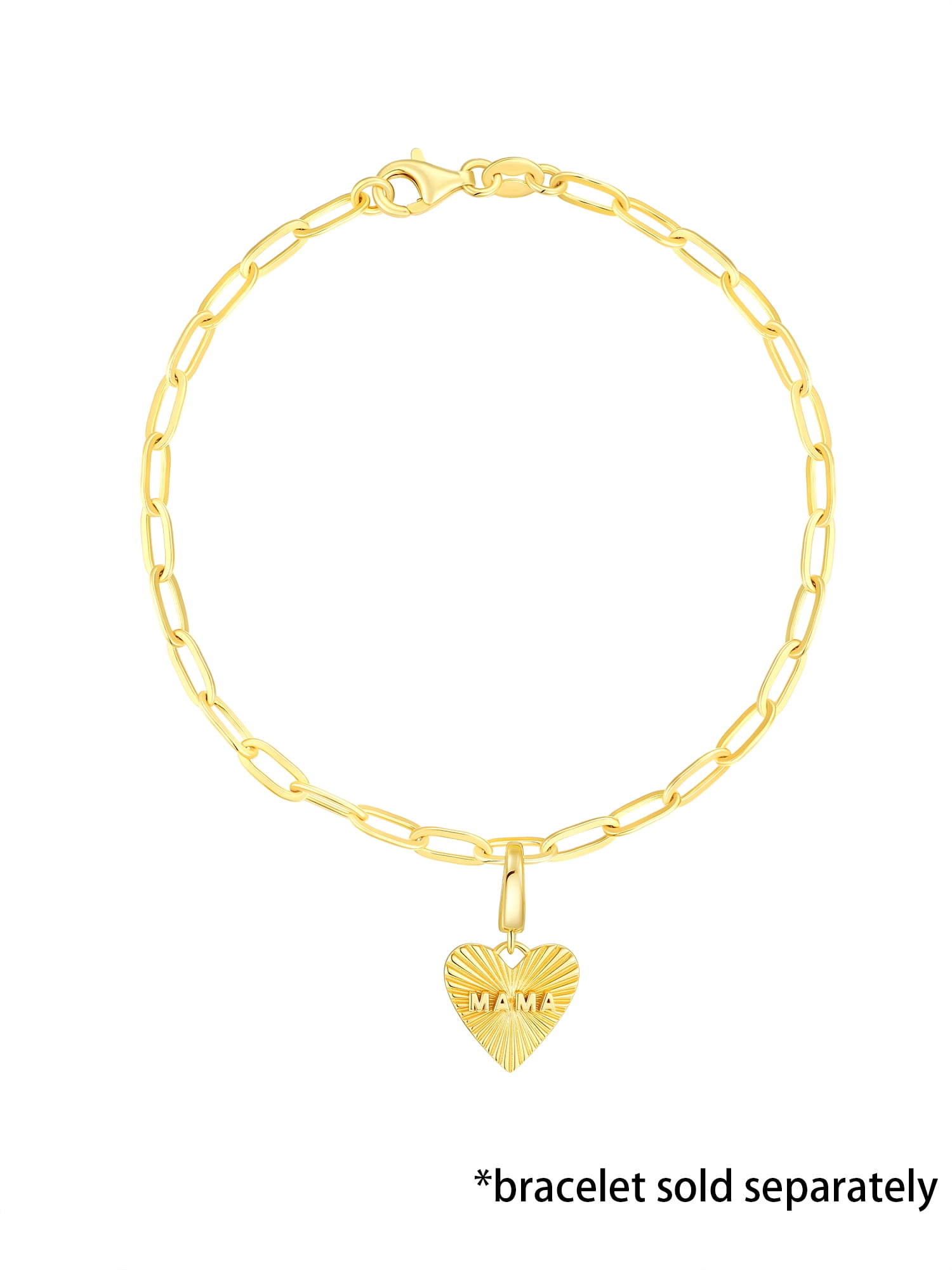 Brilliance Fine Jewelry Mama Heart Charm in 14KT Gold Plated Sterling Silver - Image 3