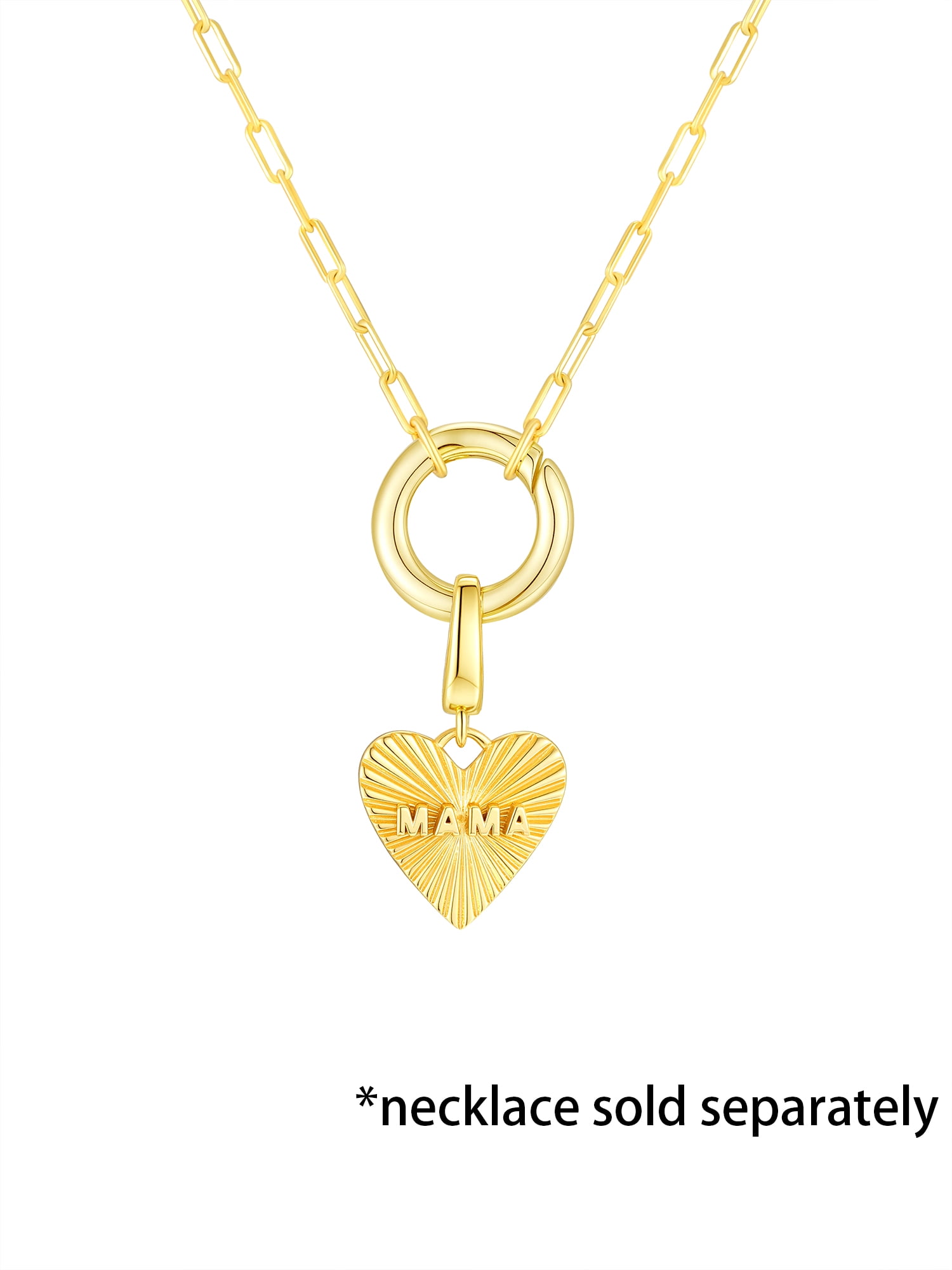 Brilliance Fine Jewelry Mama Heart Charm in 14KT Gold Plated Sterling Silver - Image 4