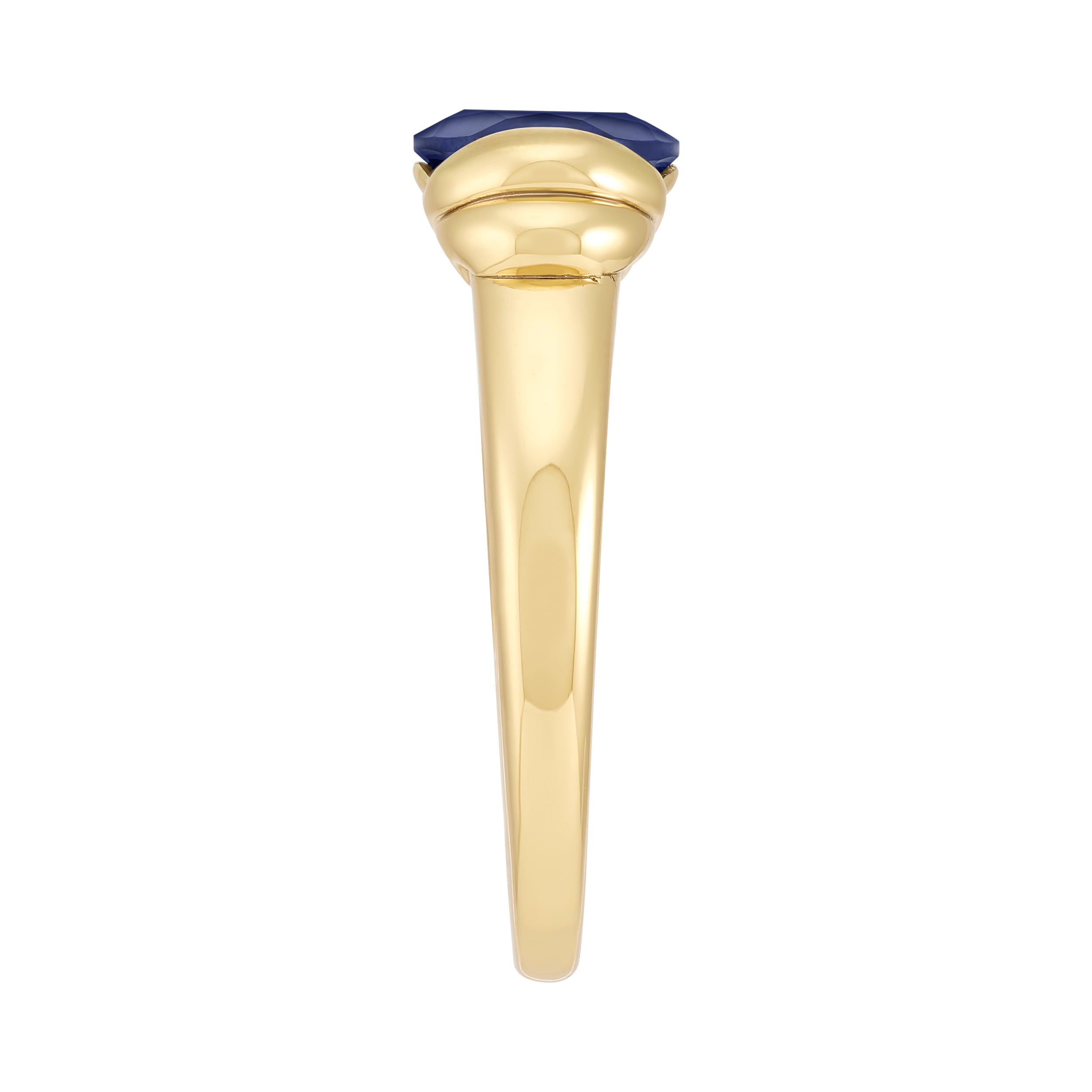 Brilliance Fine Jewelry Oval Created Sapphire Ring in 14KT Gold Plated Sterling Silver - Image 3