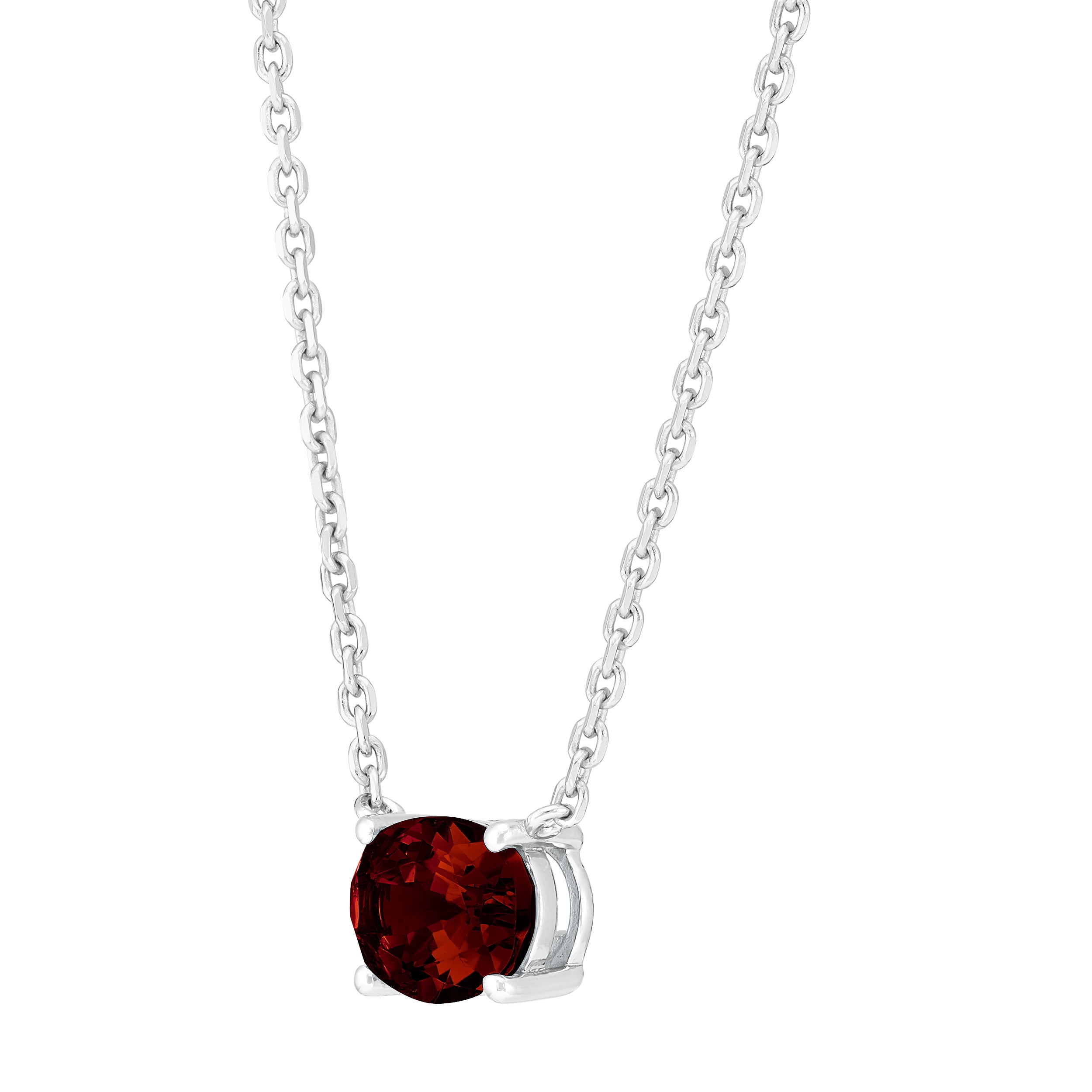 Brilliance Fine Jewelry Oval Garnet Necklace in Sterling Silver - Image 2