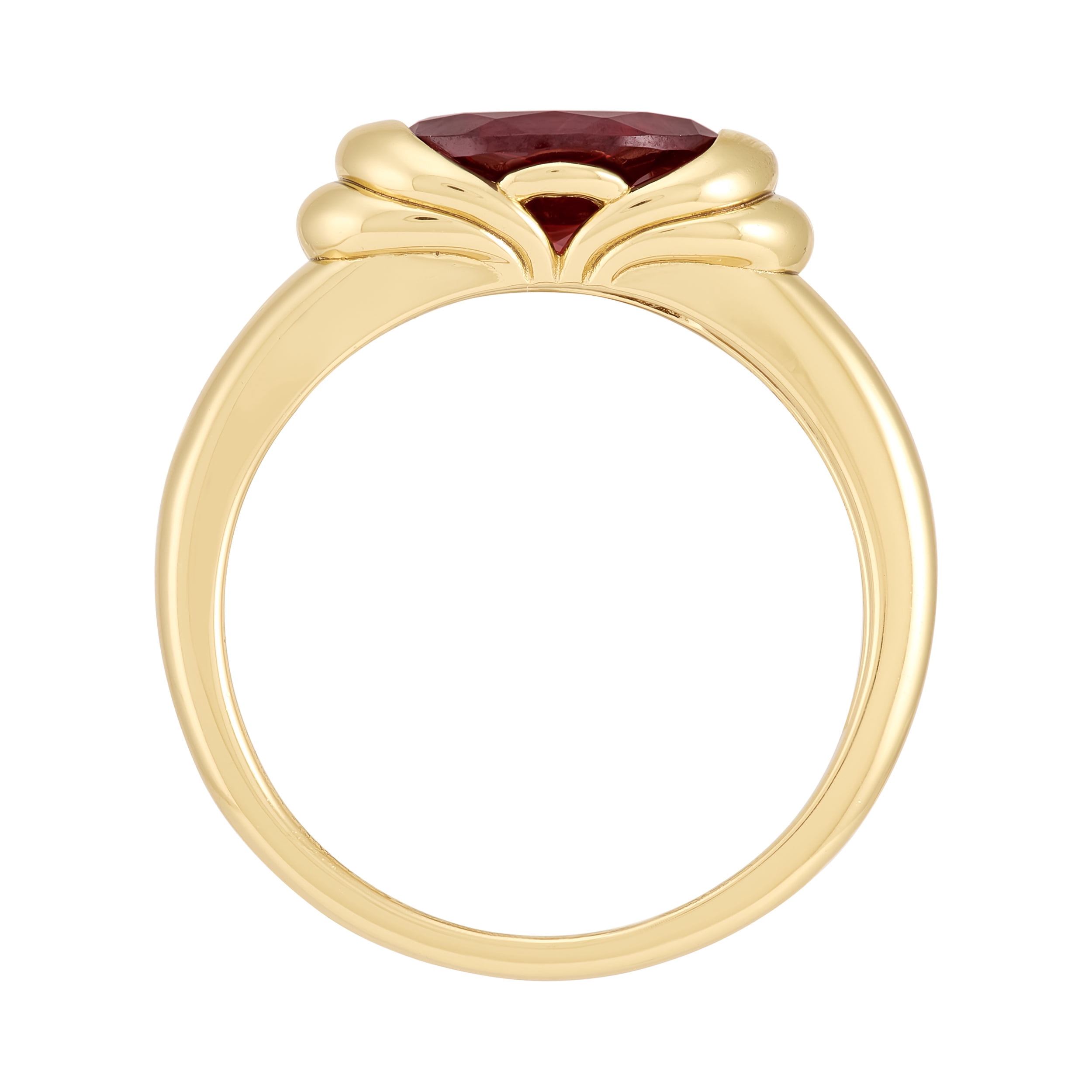 Brilliance Fine Jewelry Oval Garnet Ring in 14KT Gold Plated Sterling Silver - Image 4