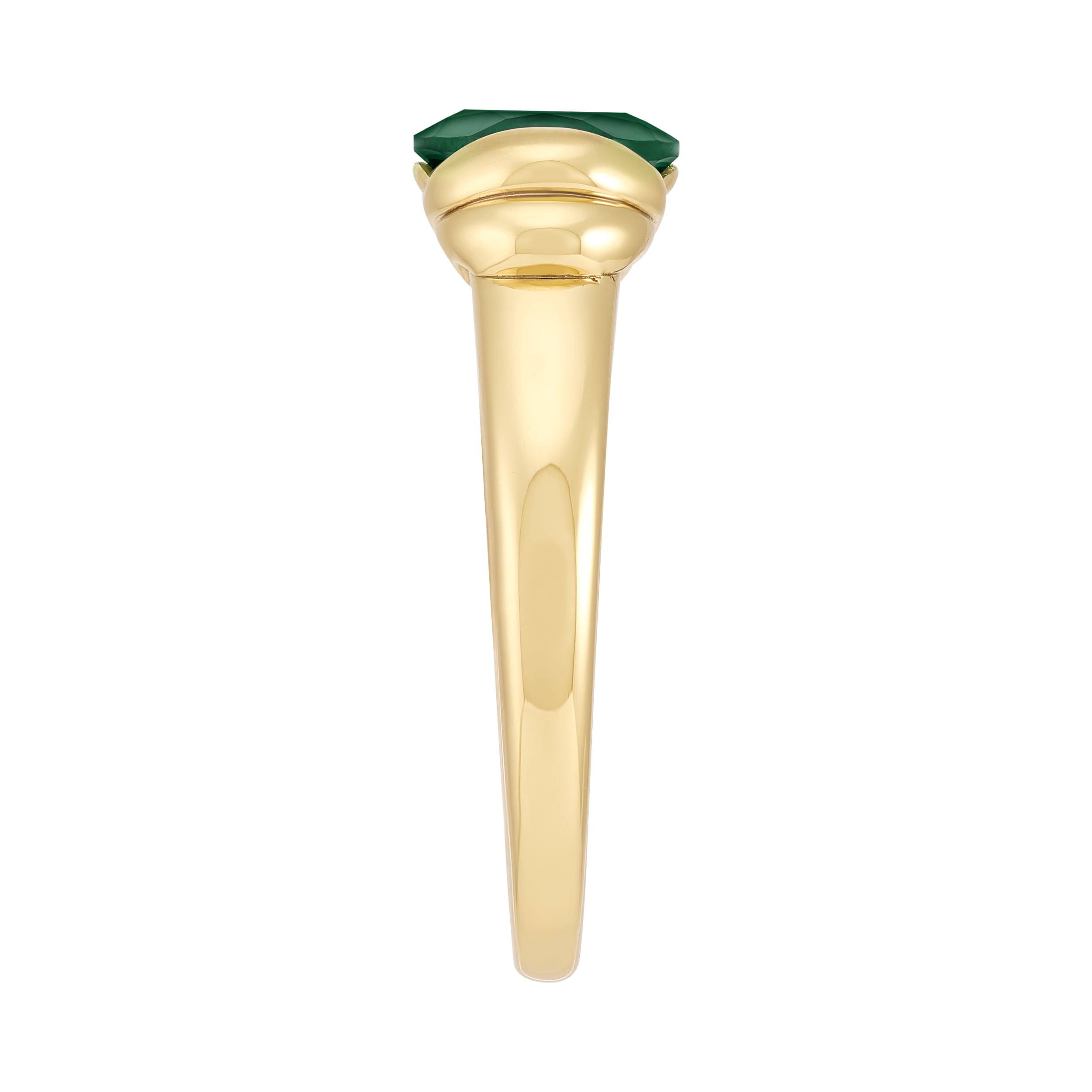 Brilliance Fine Jewelry Oval Simulated Emerald Ring in 14KT Gold Plated Sterling Silver - Image 3