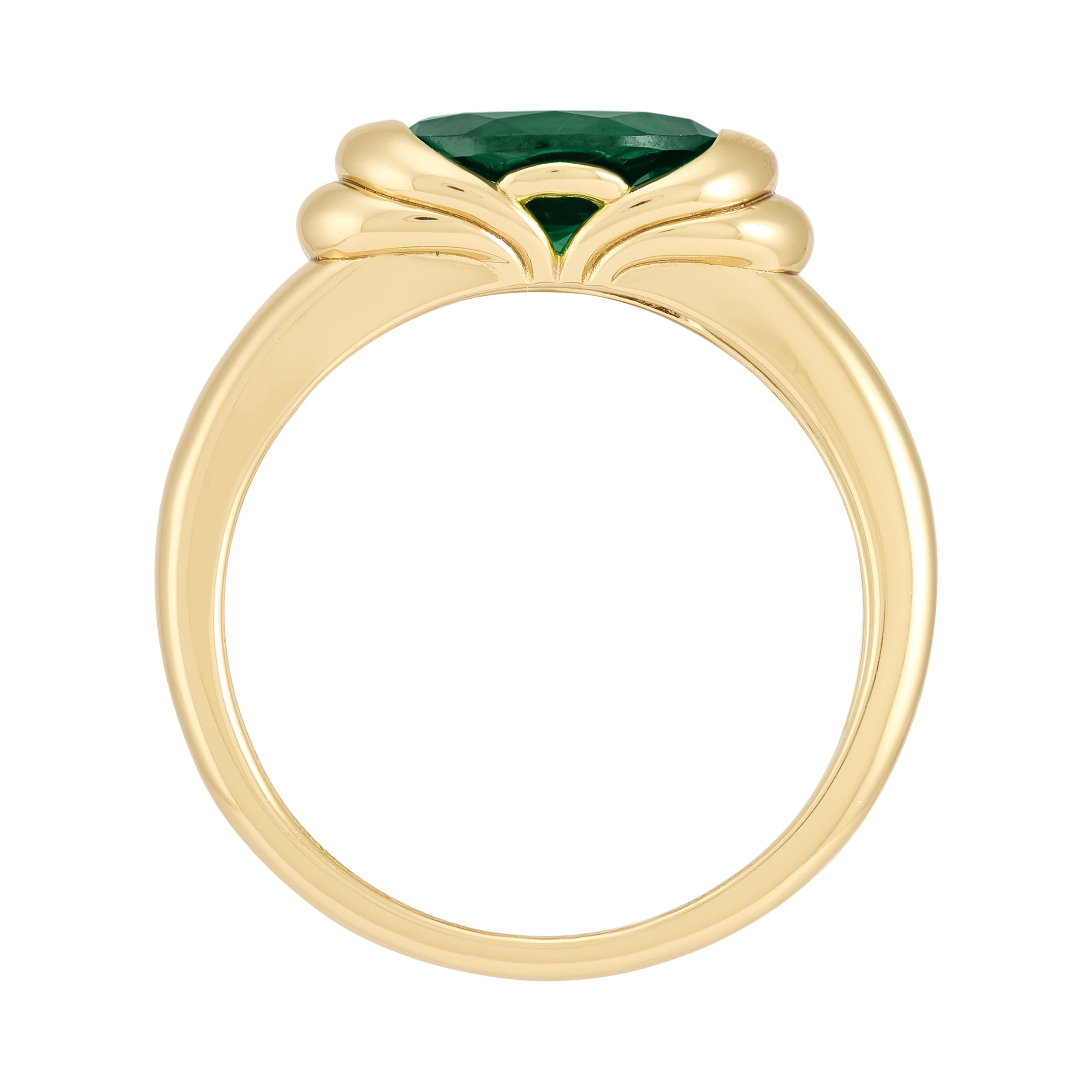 Brilliance Fine Jewelry Oval Simulated Emerald Ring in 14KT Gold Plated Sterling Silver - Image 4
