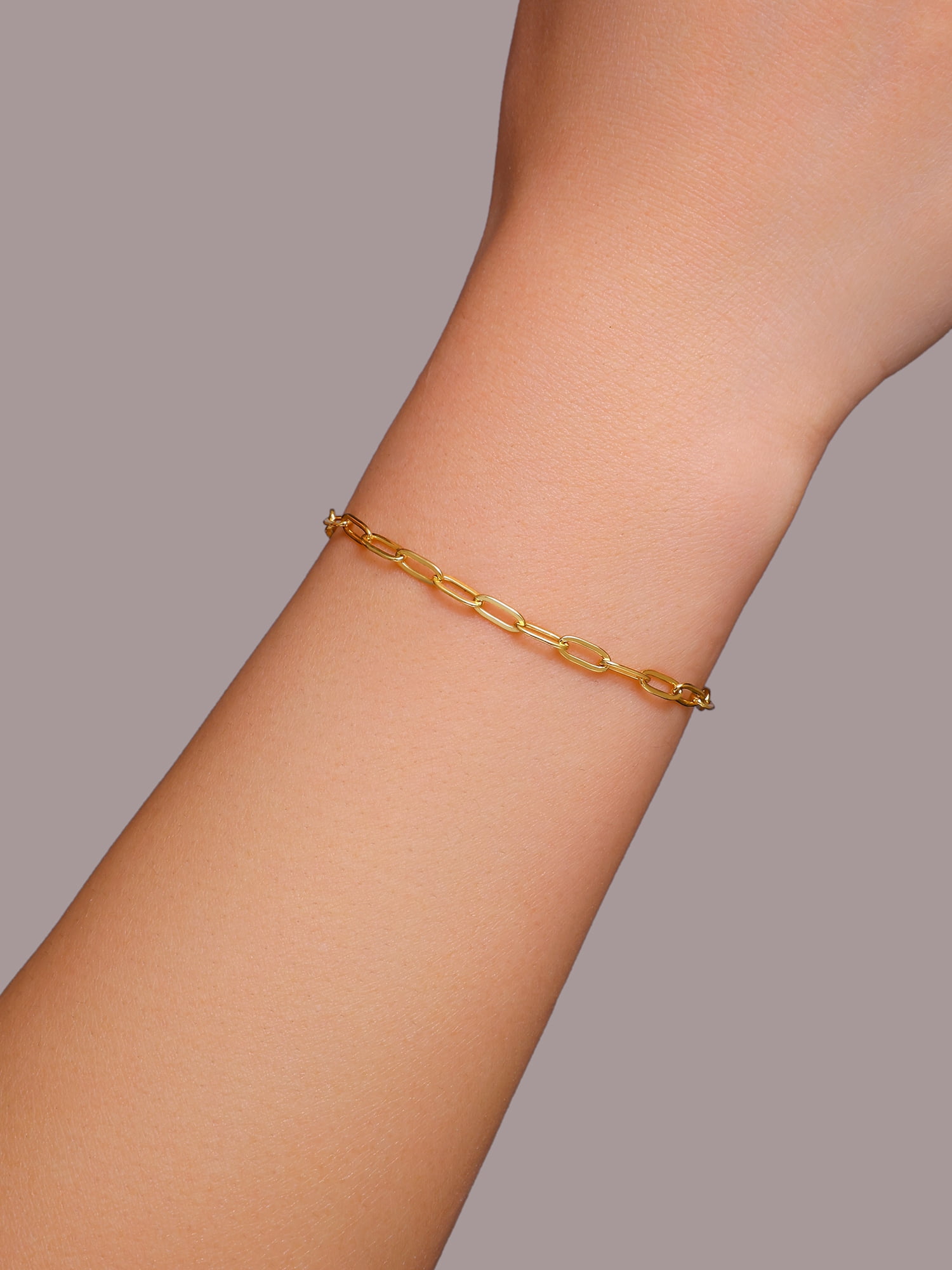 Brilliance Fine Jewelry Paperclip Bracelet for Charms in 14Kt Gold Plated Sterling Silver - Image 3
