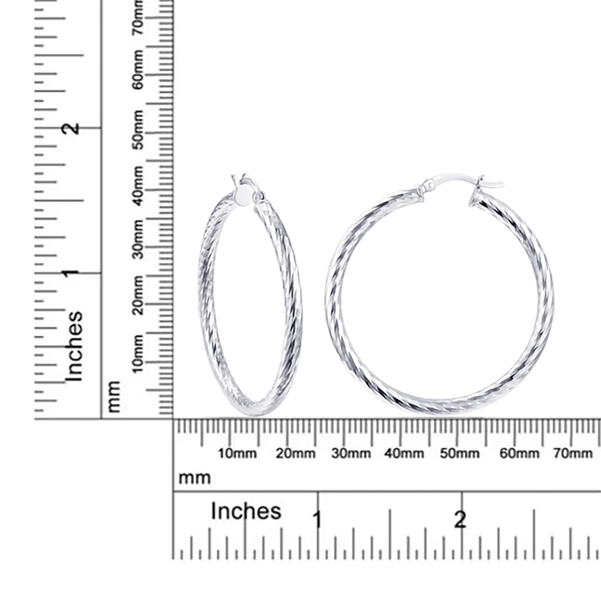Brilliance Fine Jewelry Rope Twist Hoop Earrings in Sterling Silver 40MM - Image 5
