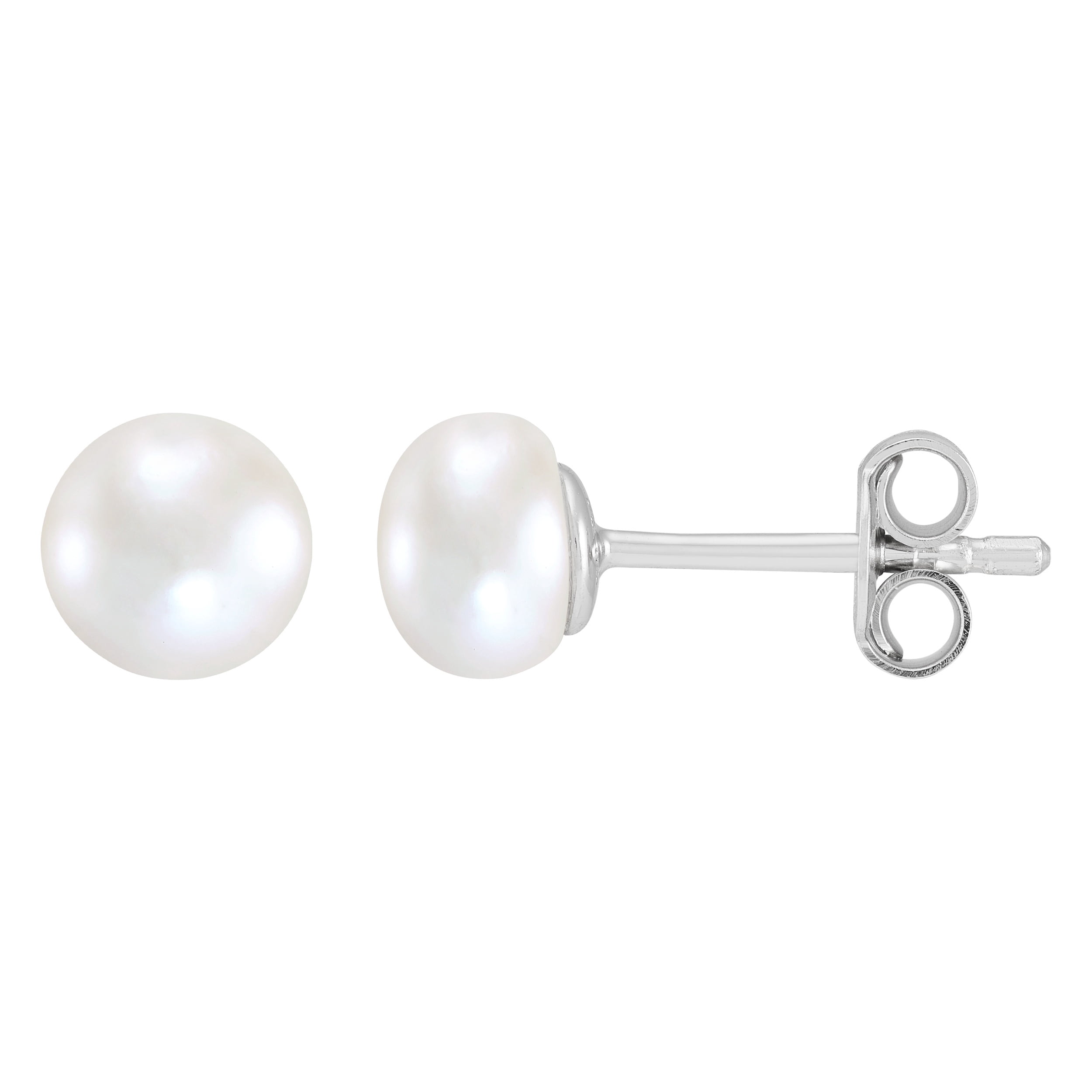 Brilliance Fine Jewelry Round Freshwater Pearl Pendant and Round Stud Earrings Set in Sterling Silver - Image 2