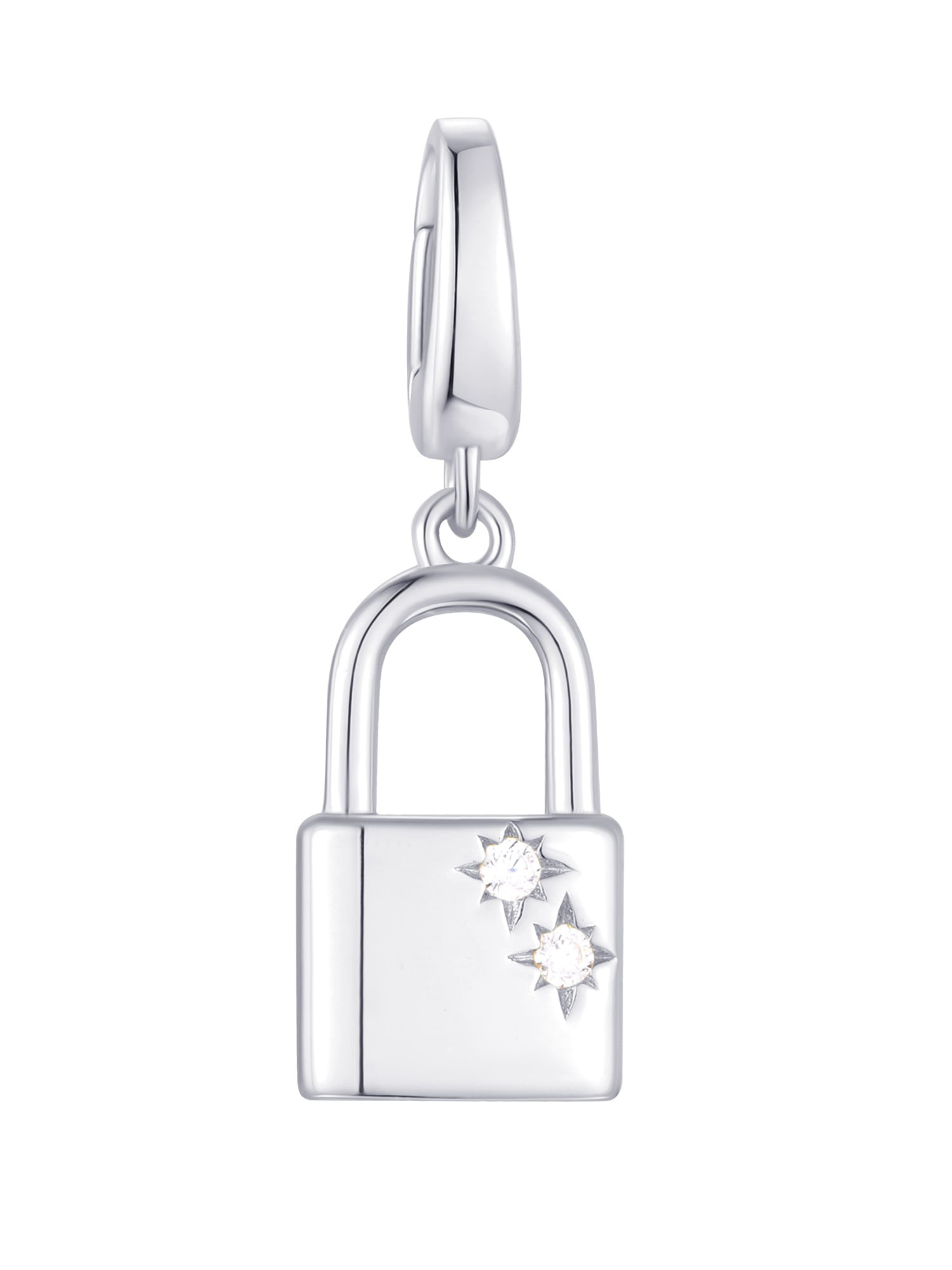 Brilliance Fine Jewelry Simulated Diamonds Key Lock Charm Set in Sterling Silver - Image 2