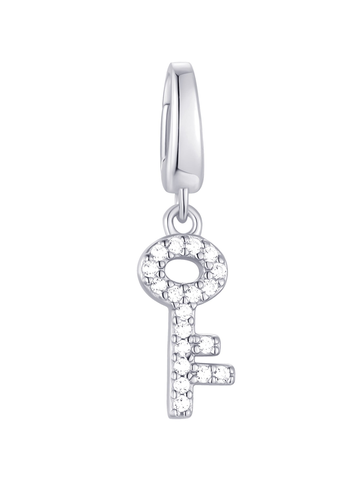 Brilliance Fine Jewelry Simulated Diamonds Key Lock Charm Set in Sterling Silver - Image 4