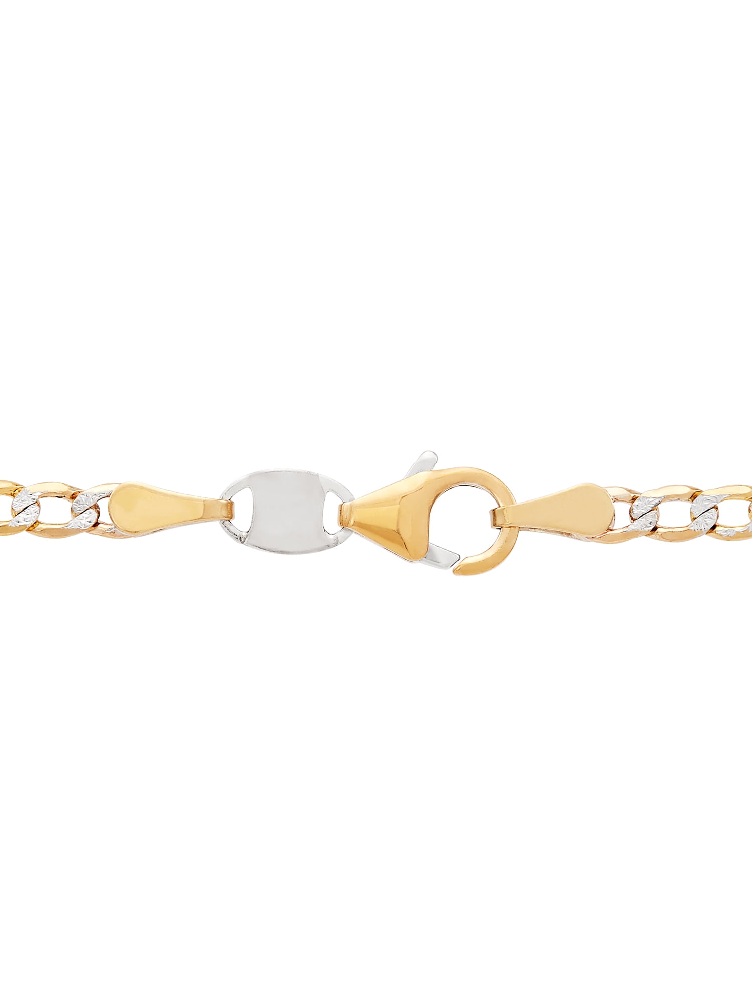 Brilliance Fine Jewelry Sterling Silver 1/20 10K Yellow Gold 3.40MM Hollow Figaro Necklace, 20" - Image 5
