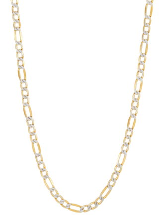 Brilliance Fine Jewelry Sterling Silver 1/20 10K Yellow Gold 3.40MM Hollow Figaro Necklace, 20"