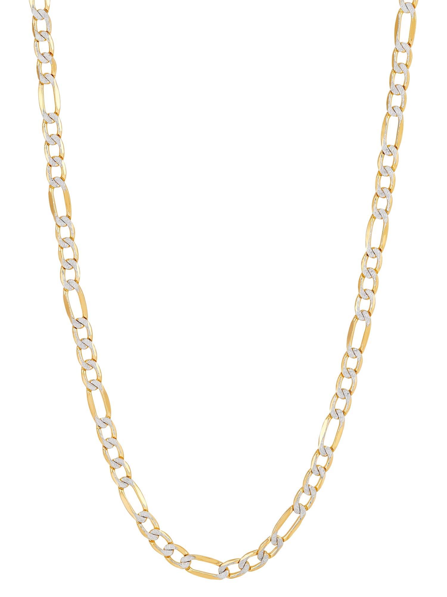 Brilliance Fine Jewelry Sterling Silver 1/20 10K Yellow Gold 3.40MM Hollow Figaro Necklace, 20"