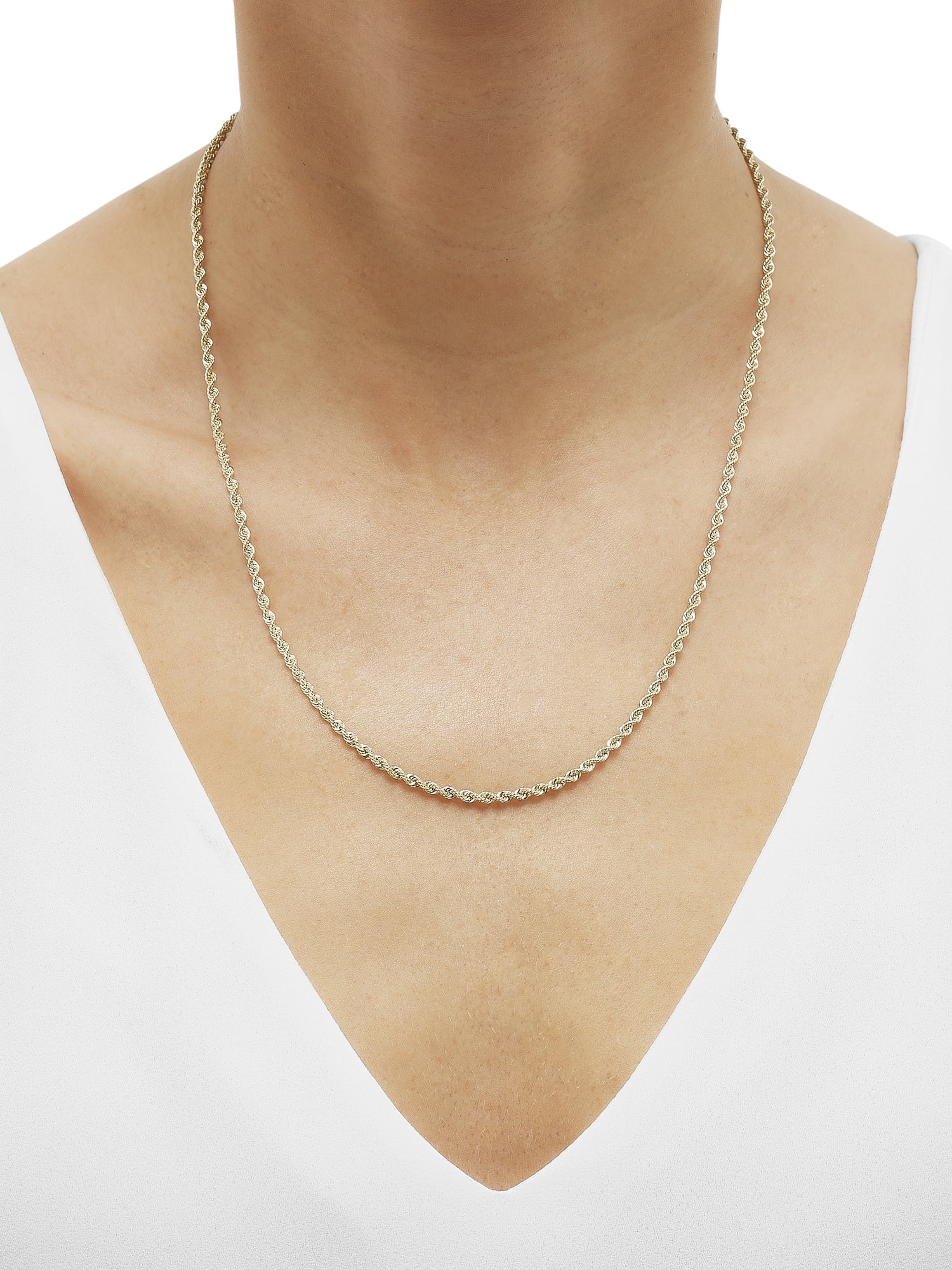Brilliance Fine Jewelry Sterling Silver and 1/20 10K Gold 2.40MM Hollow Rope Necklace, 18" - Image 4