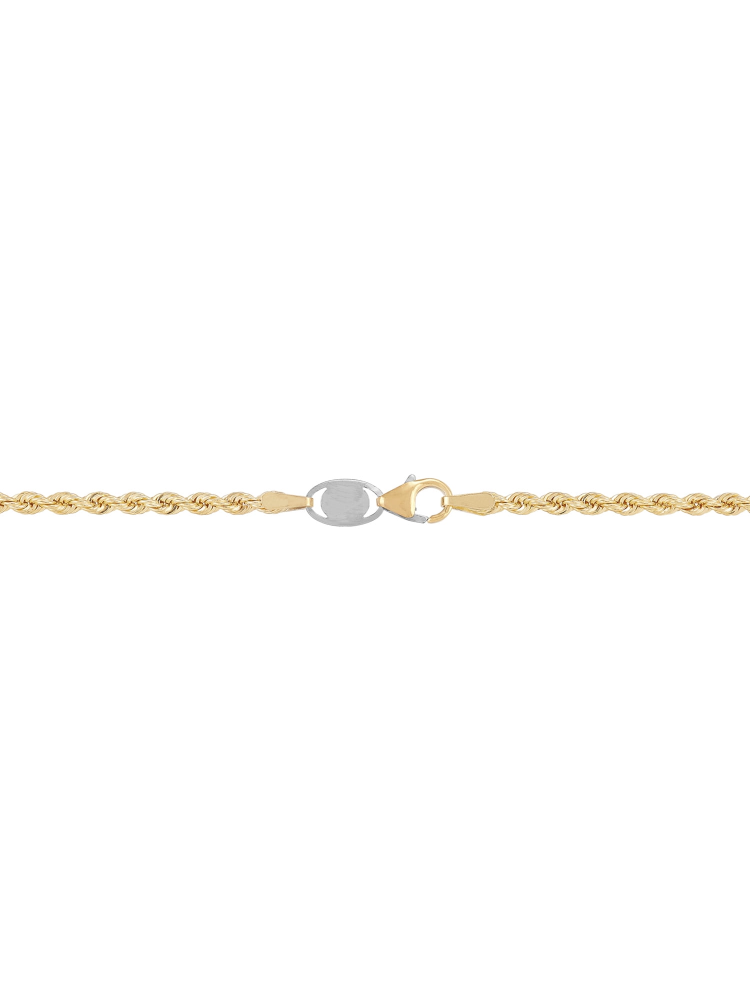 Brilliance Fine Jewelry Sterling Silver and 1/20 10K Gold 2.40MM Hollow Rope Necklace, 18" - Image 5