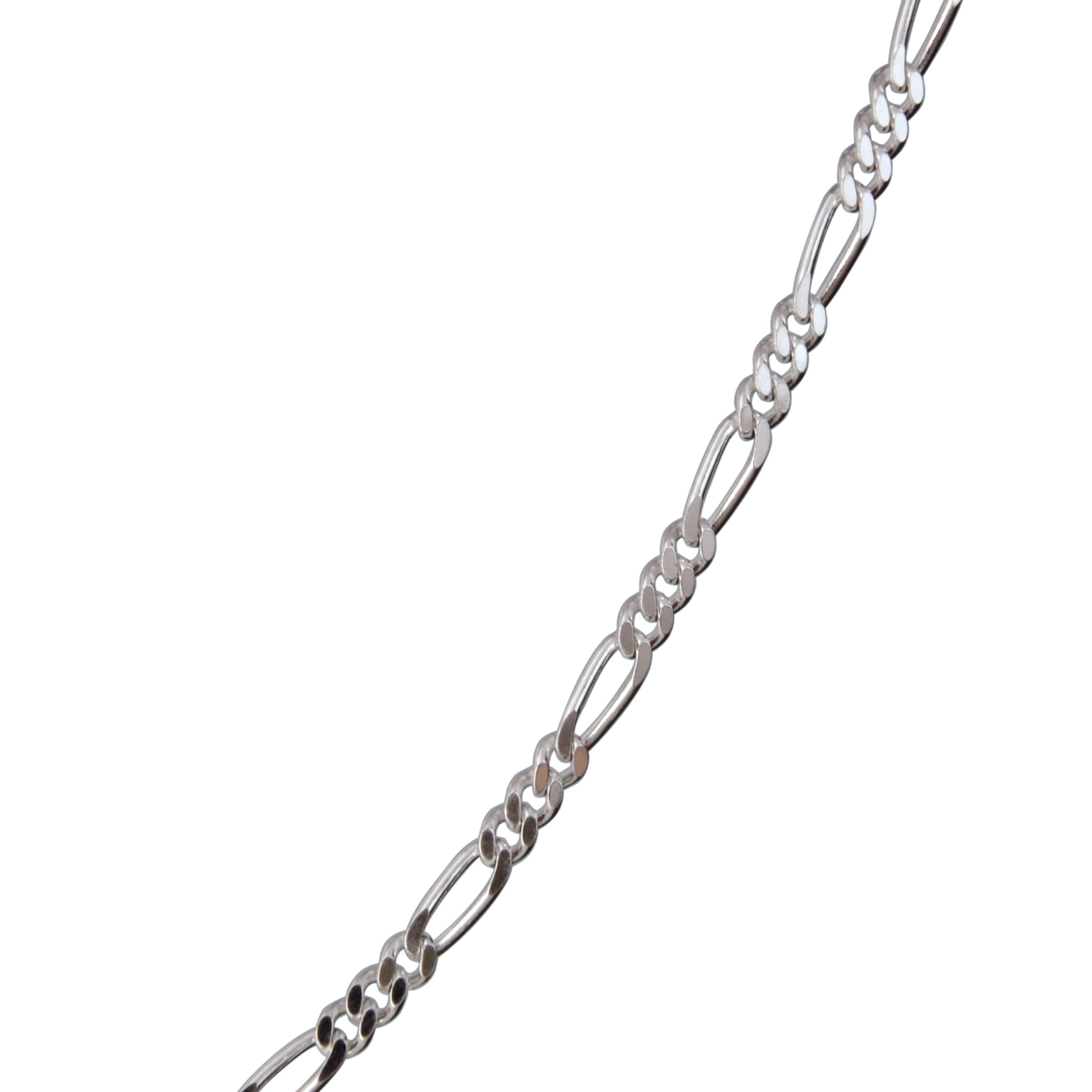 Brilliance Fine Jewelry Sterling Silver Figaro Necklace 18-inch White