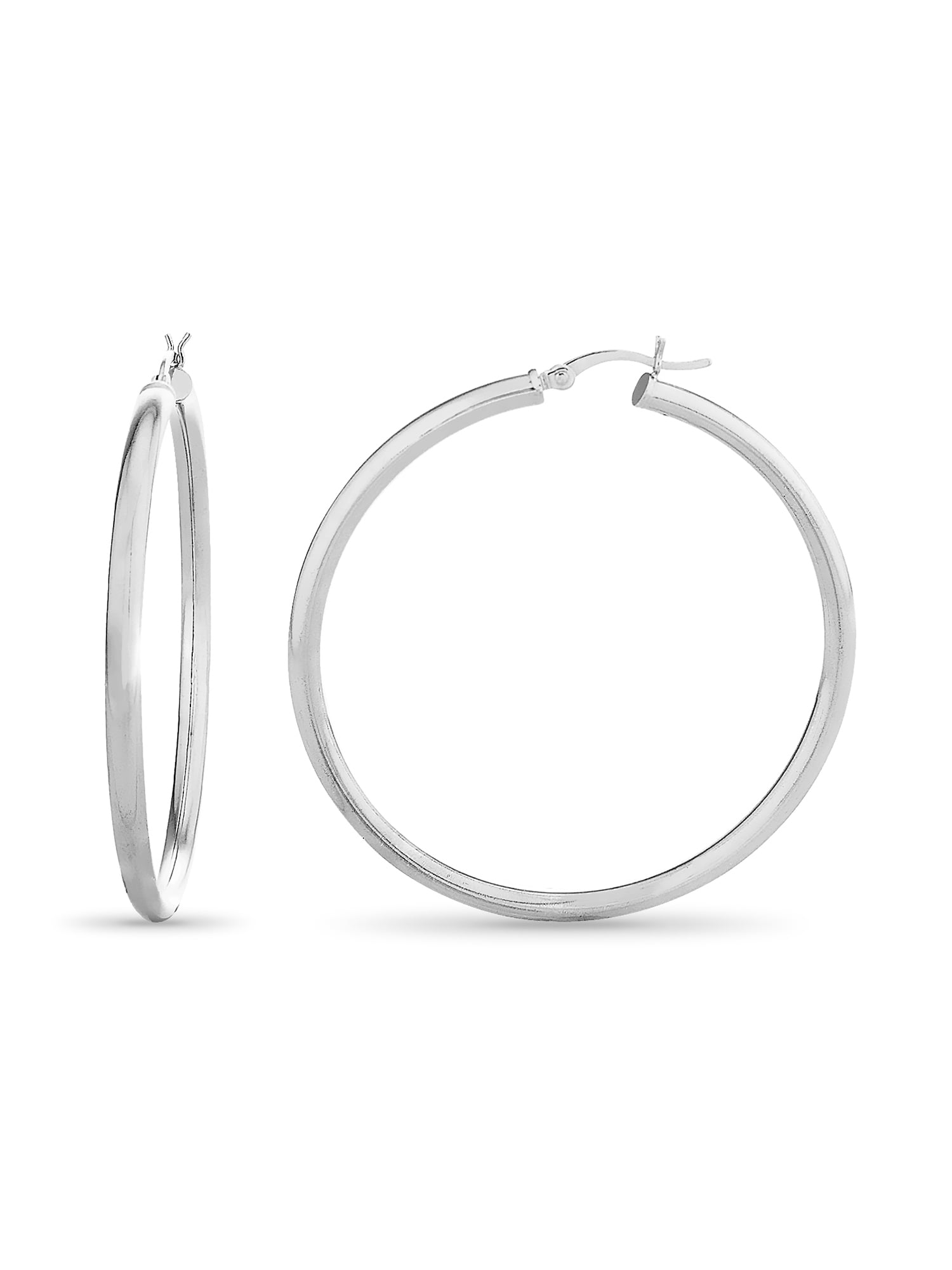 Brilliance Fine Jewelry Sterling Silver Polished Round Tubing Hoop Earrings