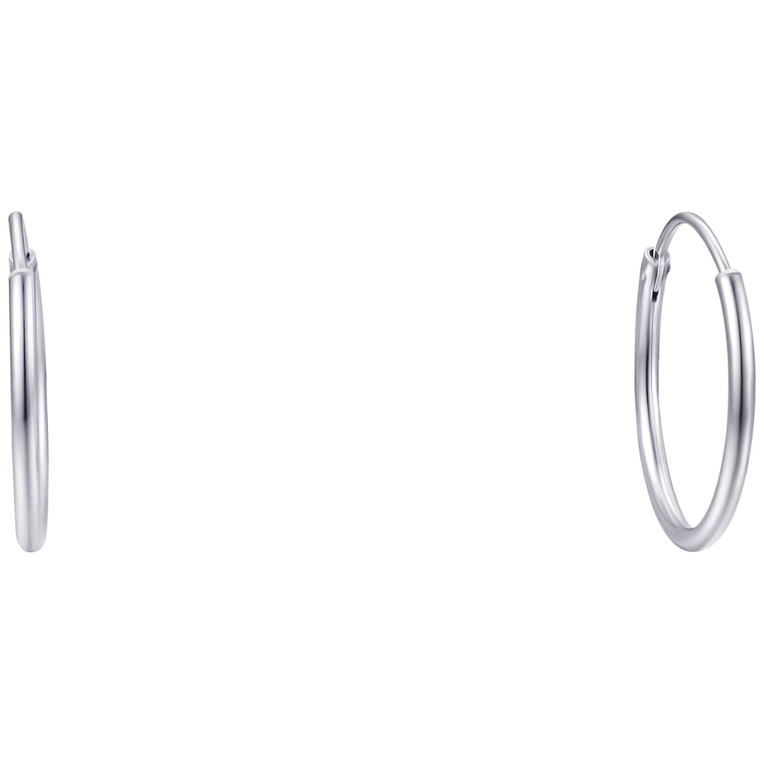 Brilliance Fine Jewelry Trio Set of Endless Hoops in Sterling Silver - Image 3