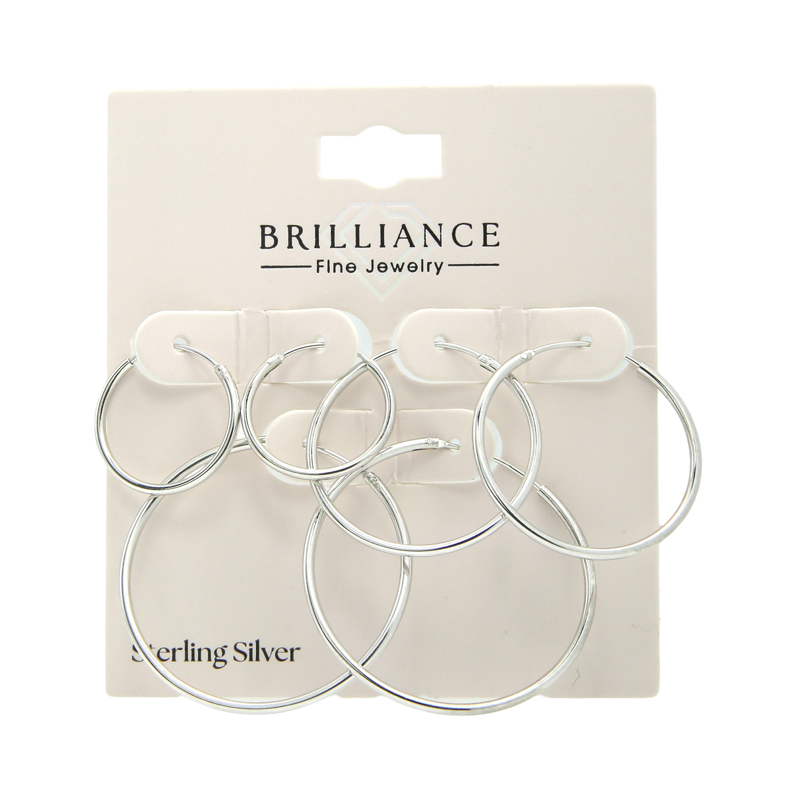 Brilliance Fine Jewelry Trio Set of Endless Hoops in Sterling Silver - Image 2