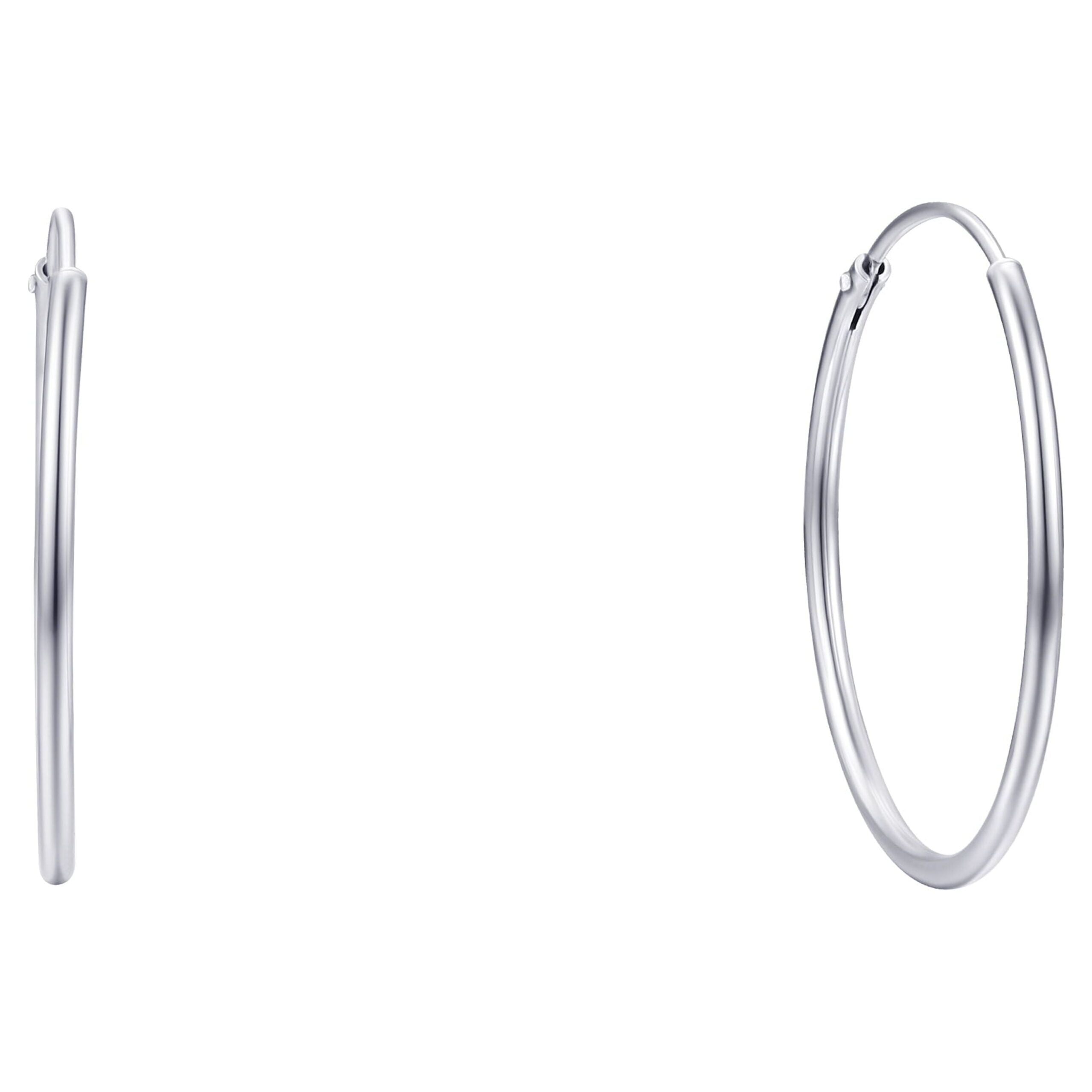 Brilliance Fine Jewelry Trio Set of Endless Hoops in Sterling Silver - Image 5